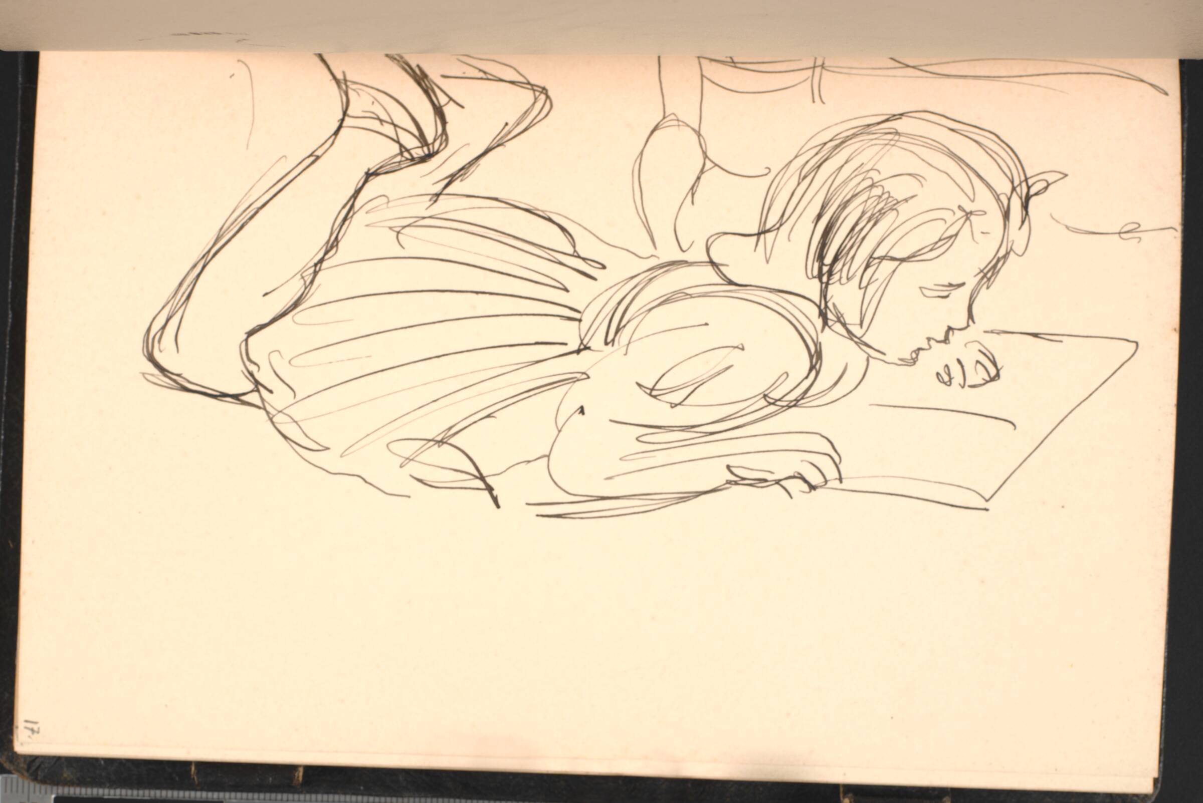 Lille pige, liggende på maven med en bog, J.F. Willumsen, 1907-1910
