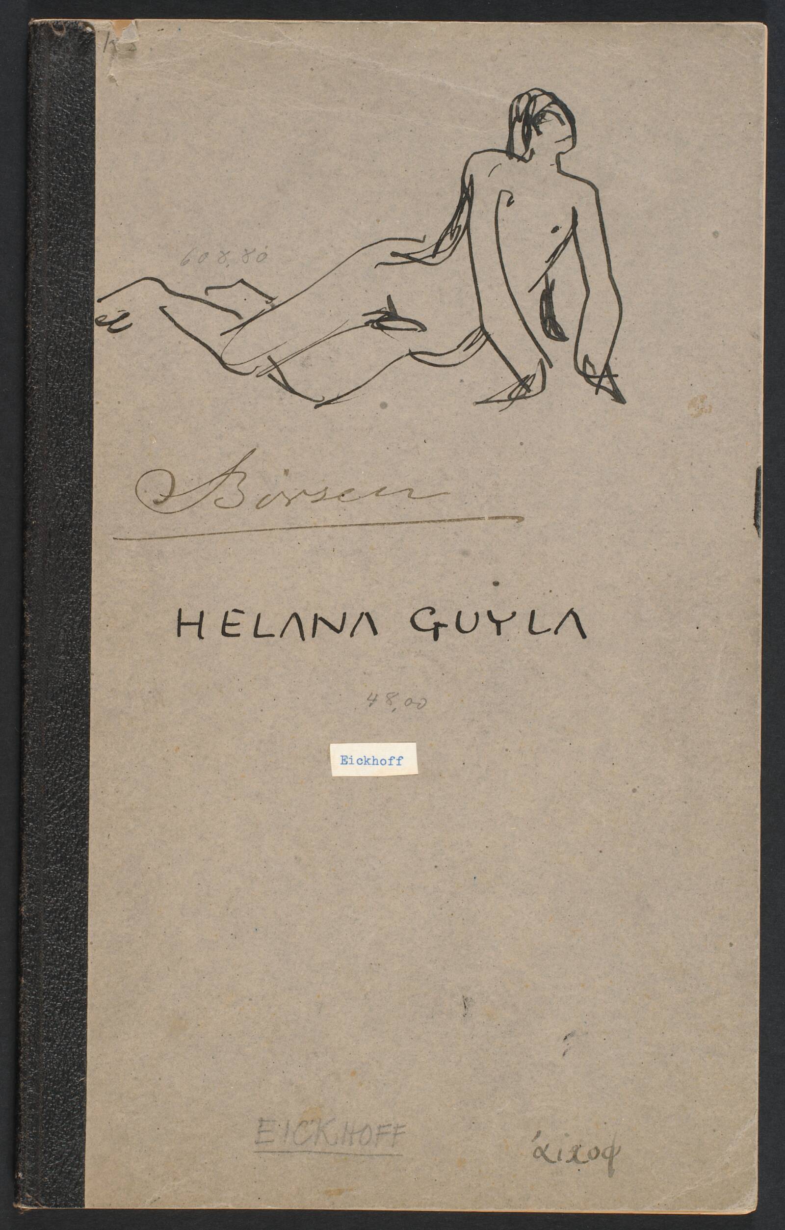 Skitsebog. "Helana Guyla". Ca. 1955, Gottfred Eickhoff, 1955