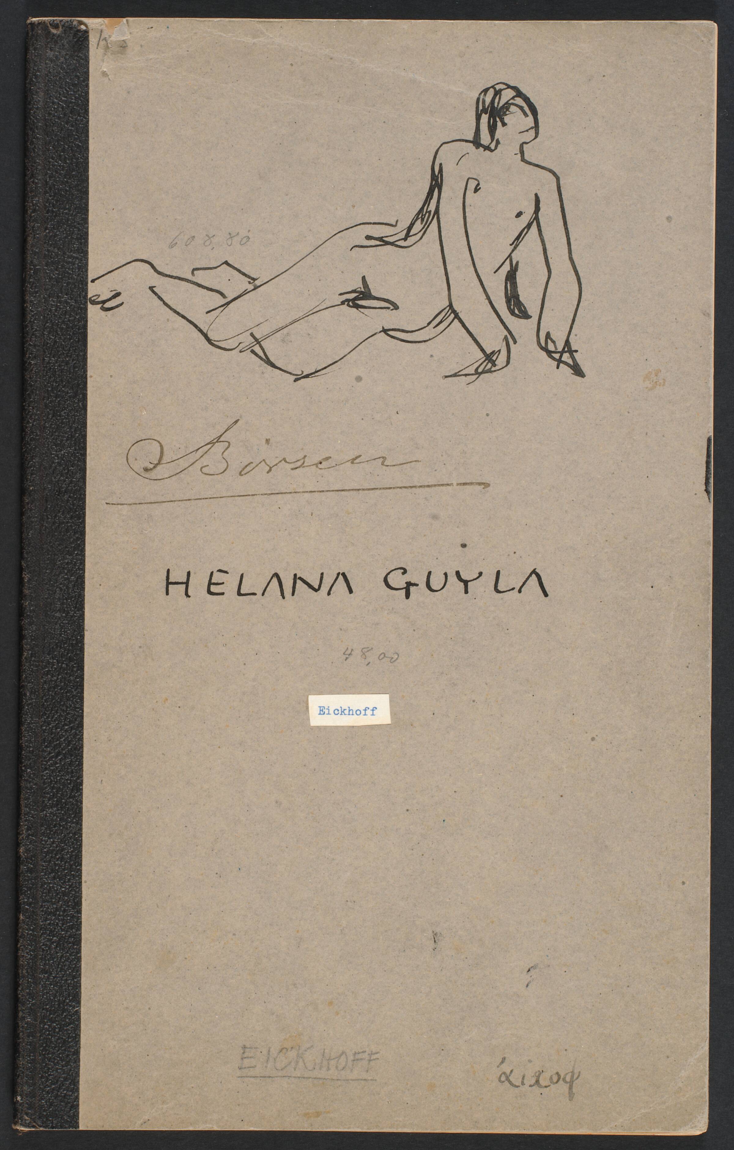 Skitsebog. "Helana Guyla". Ca. 1955, Gottfred Eickhoff, 1955