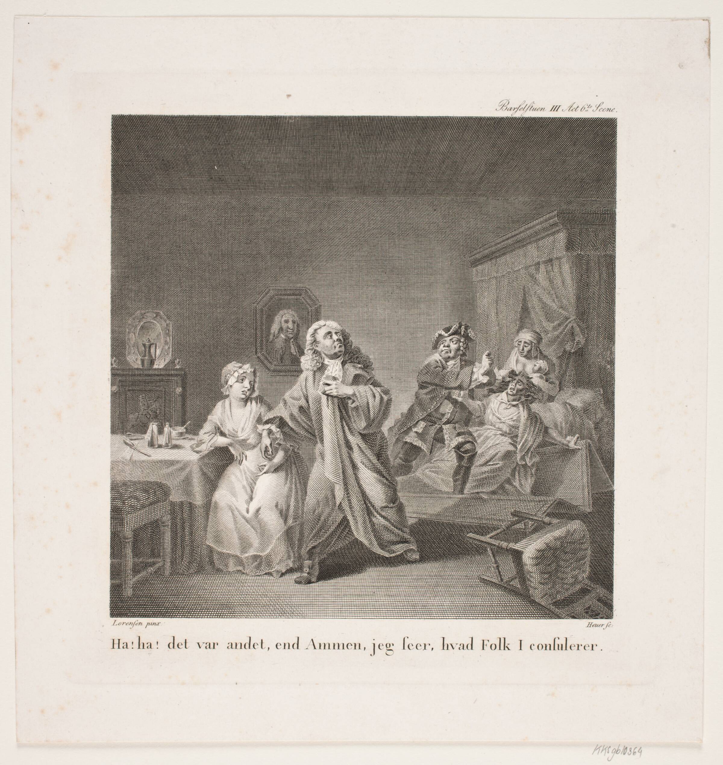 Barselstuen, III akt, 6. scene, WIlhelm Heuer, 1810-1816