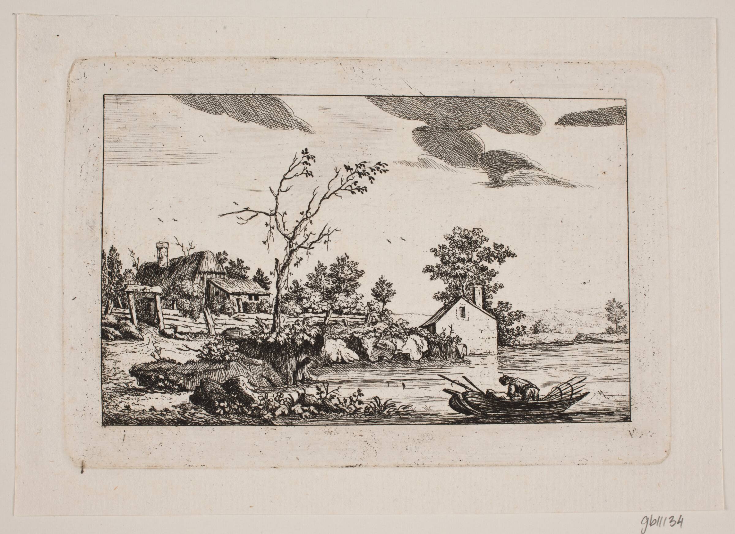 Landskab ved en sø, Johan Bülow, 1751-1828
