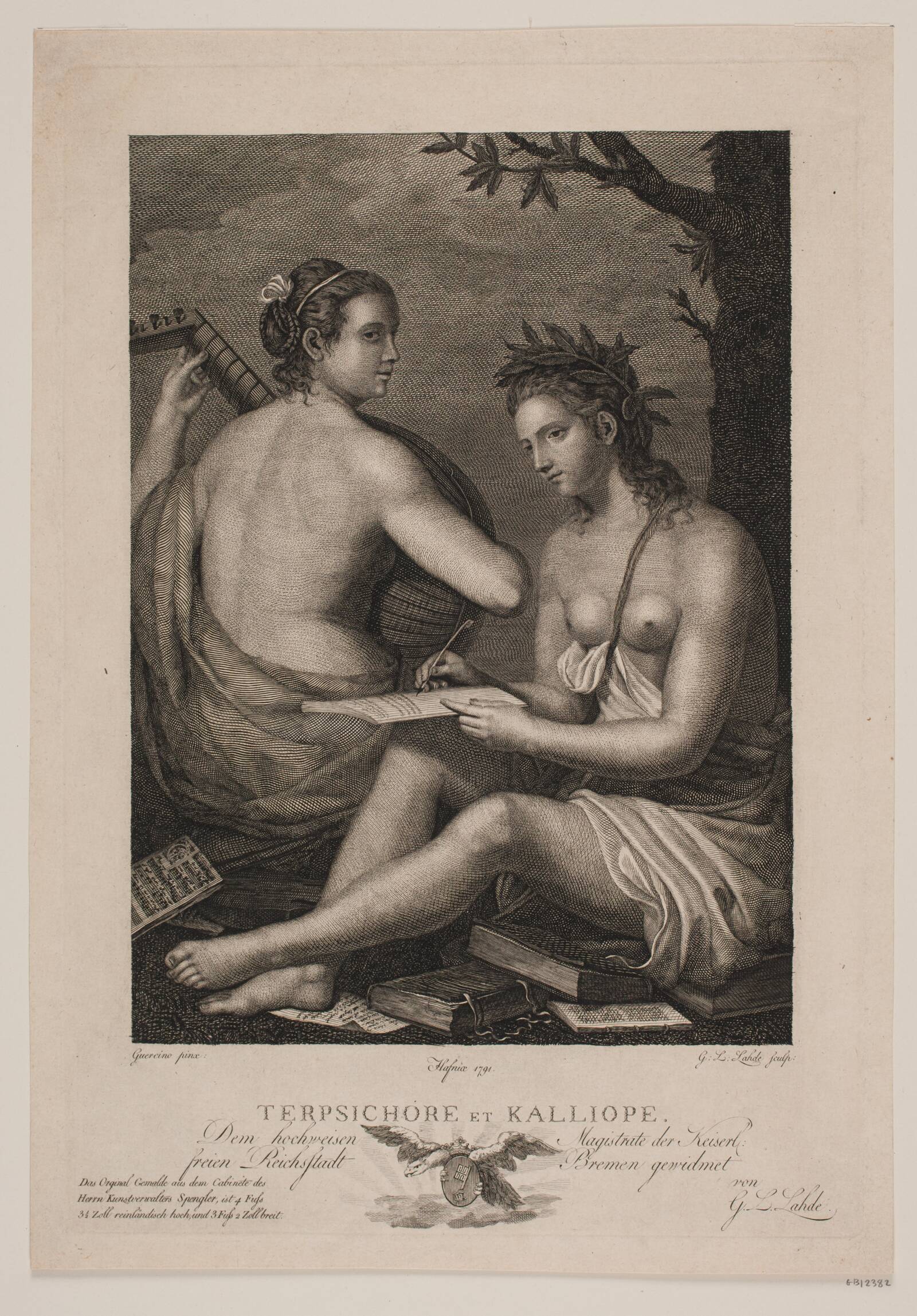 Terpsichore et Kalliope, Gerhard Ludvig Lahde, 1791