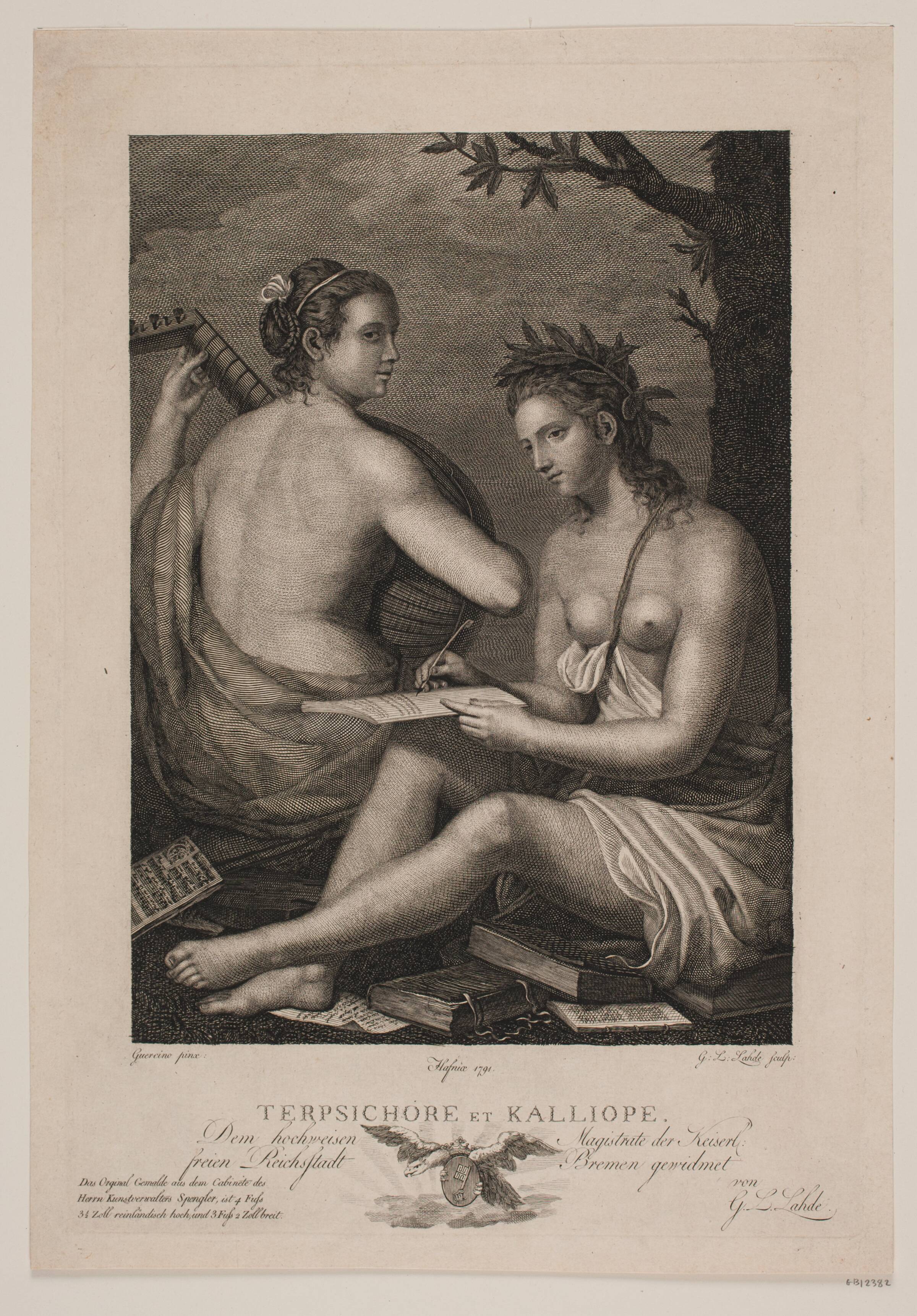 Terpsichore et Kalliope, Gerhard Ludvig Lahde, 1791