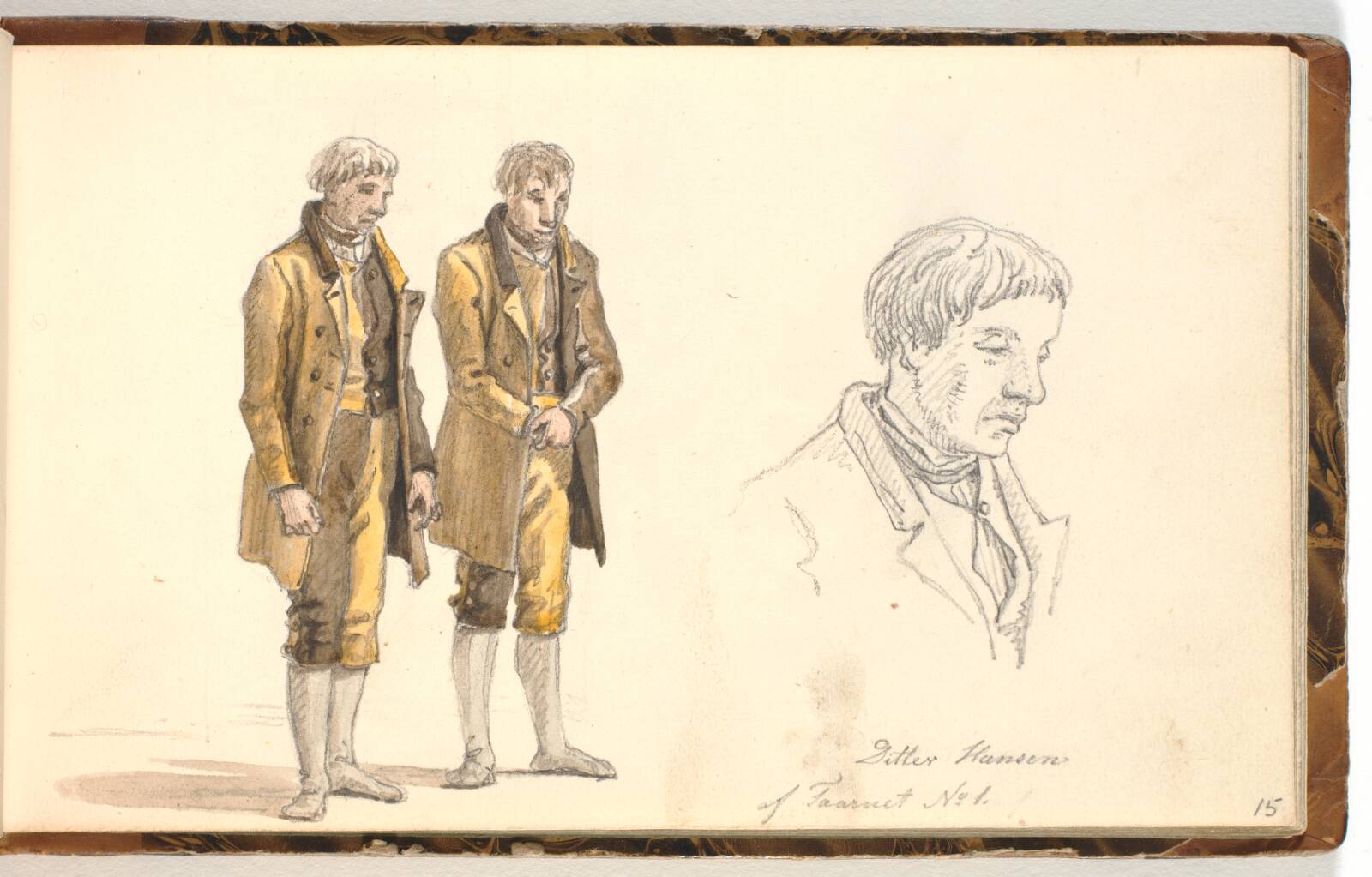 Studier af en forbedringshusfange, Martinus Rørbye, 1832