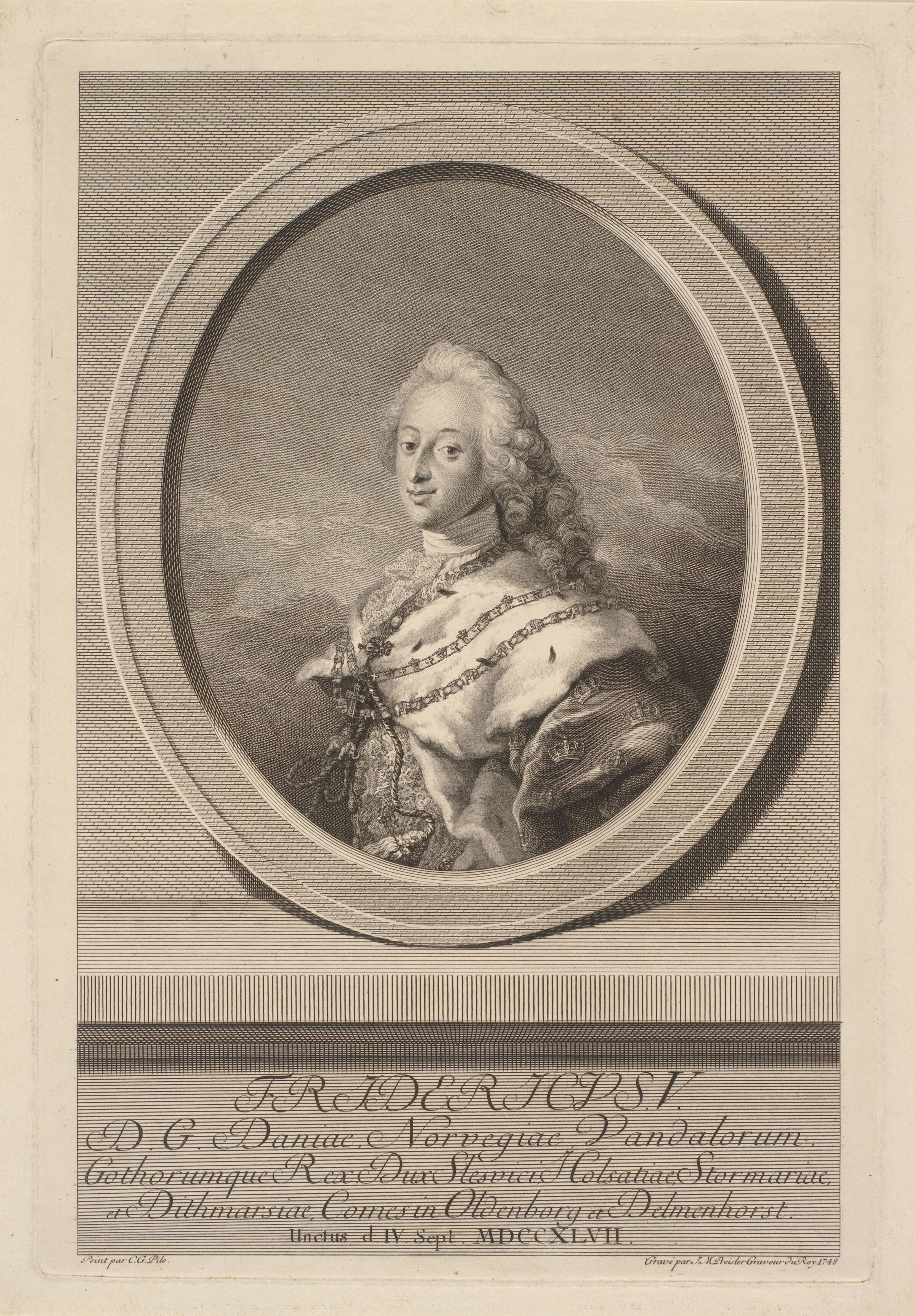Frederik V, J.M. Preisler, 1748