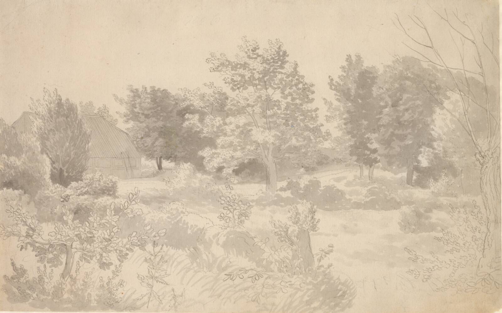 Et indelukke med træer, C.W. Eckersberg, 1783-1853