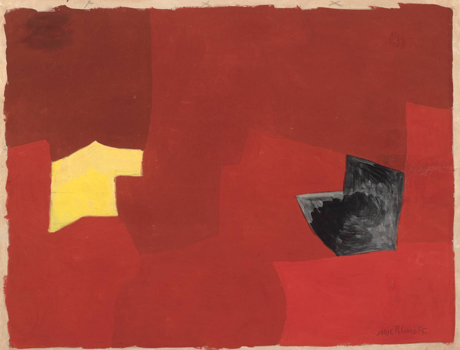 Komposition i rødt, gult og sort, Serge Poliakoff, 1950-1959
