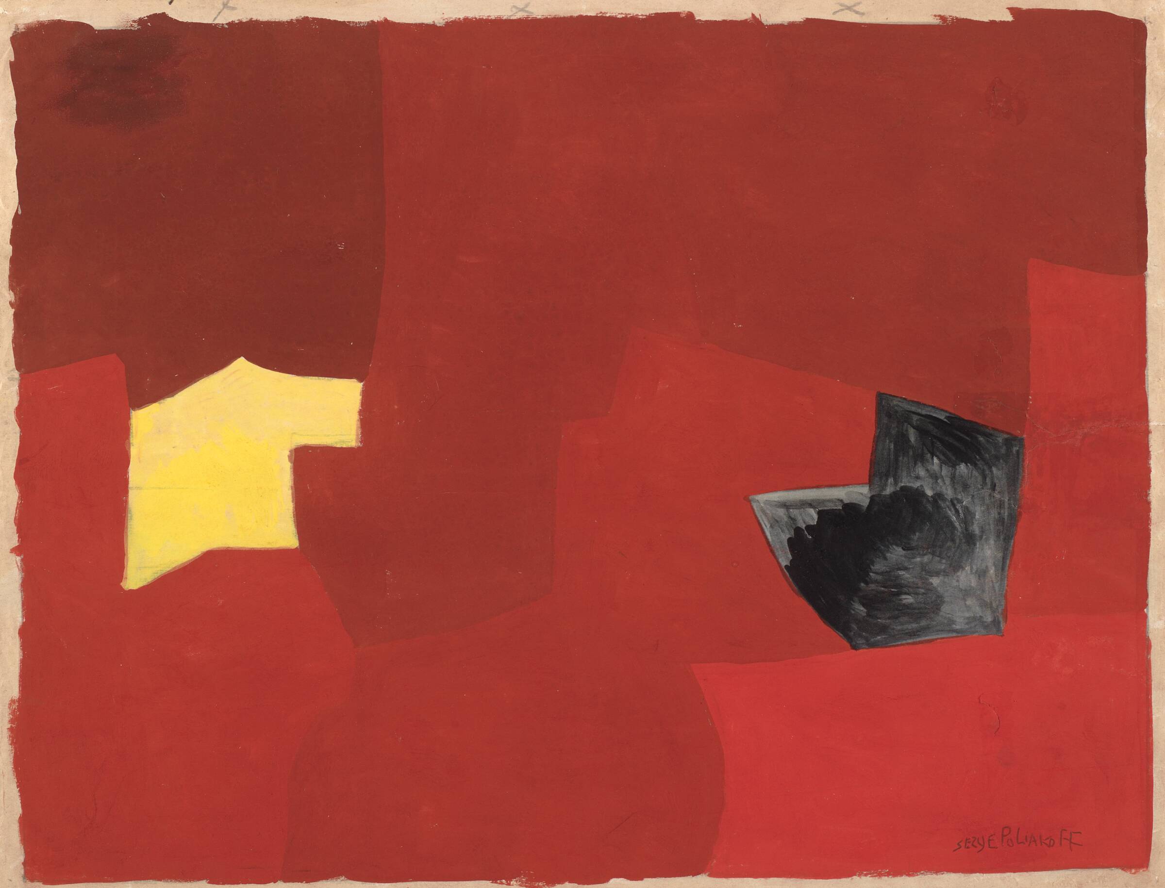 Komposition i rødt, gult og sort, Serge Poliakoff, 1950-1959