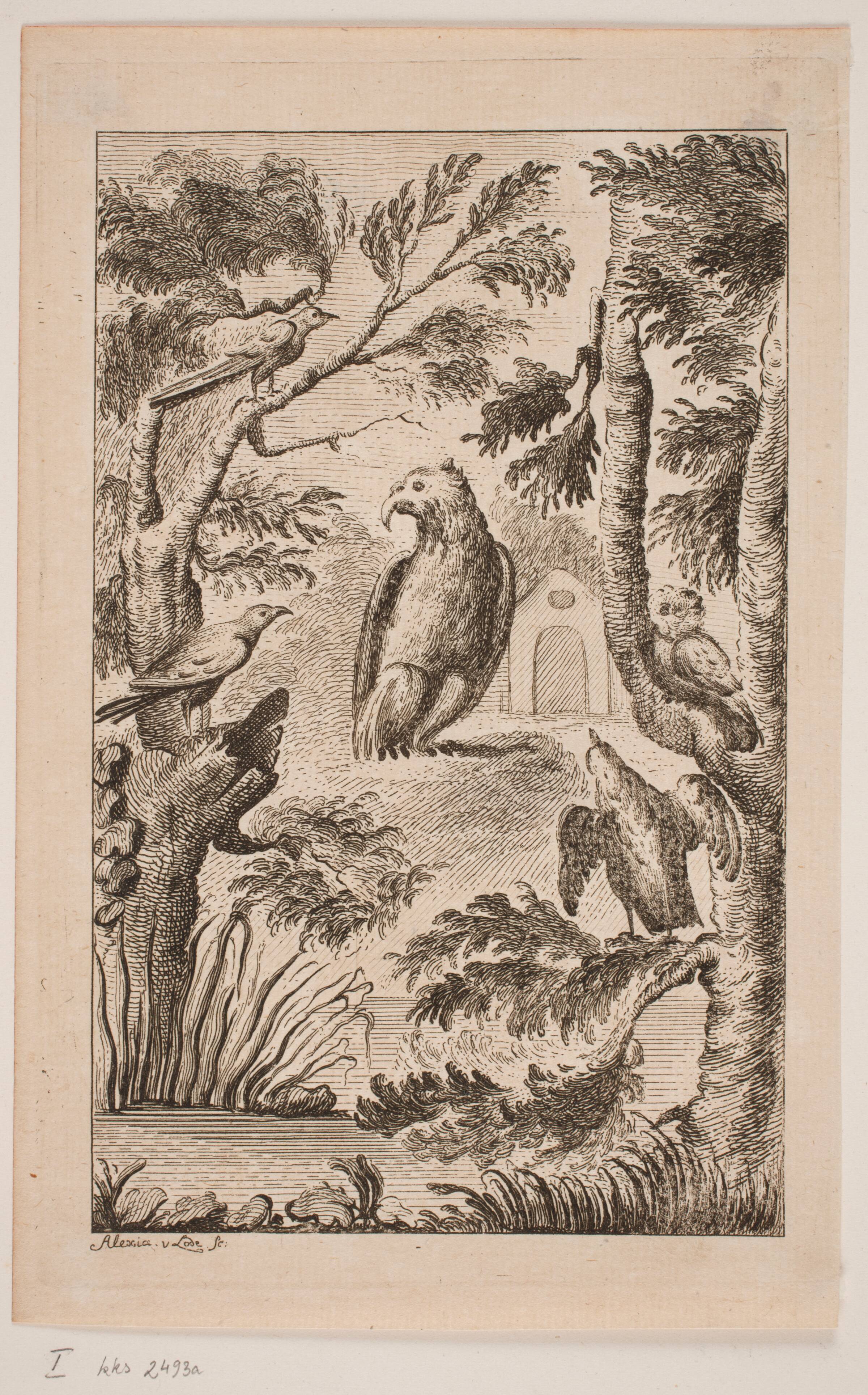 Ørnen og en Forsamling af Fugle, Alexia de Lode, 1760
