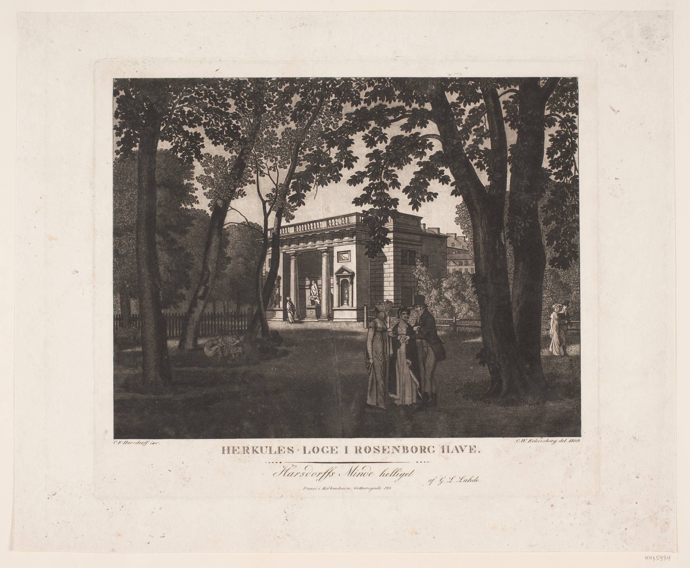 Herkules Loge i Rosenborg Have, Gerhard Ludvig Lahde, 1765-1833
