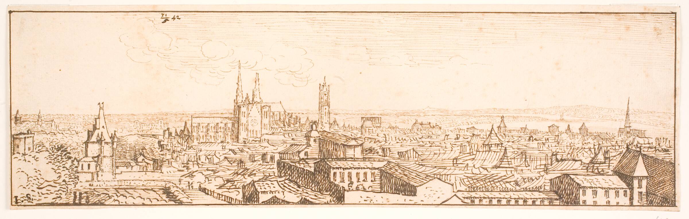 Bordeaux, set fra sydvest, Herman van der Hem, 1642
