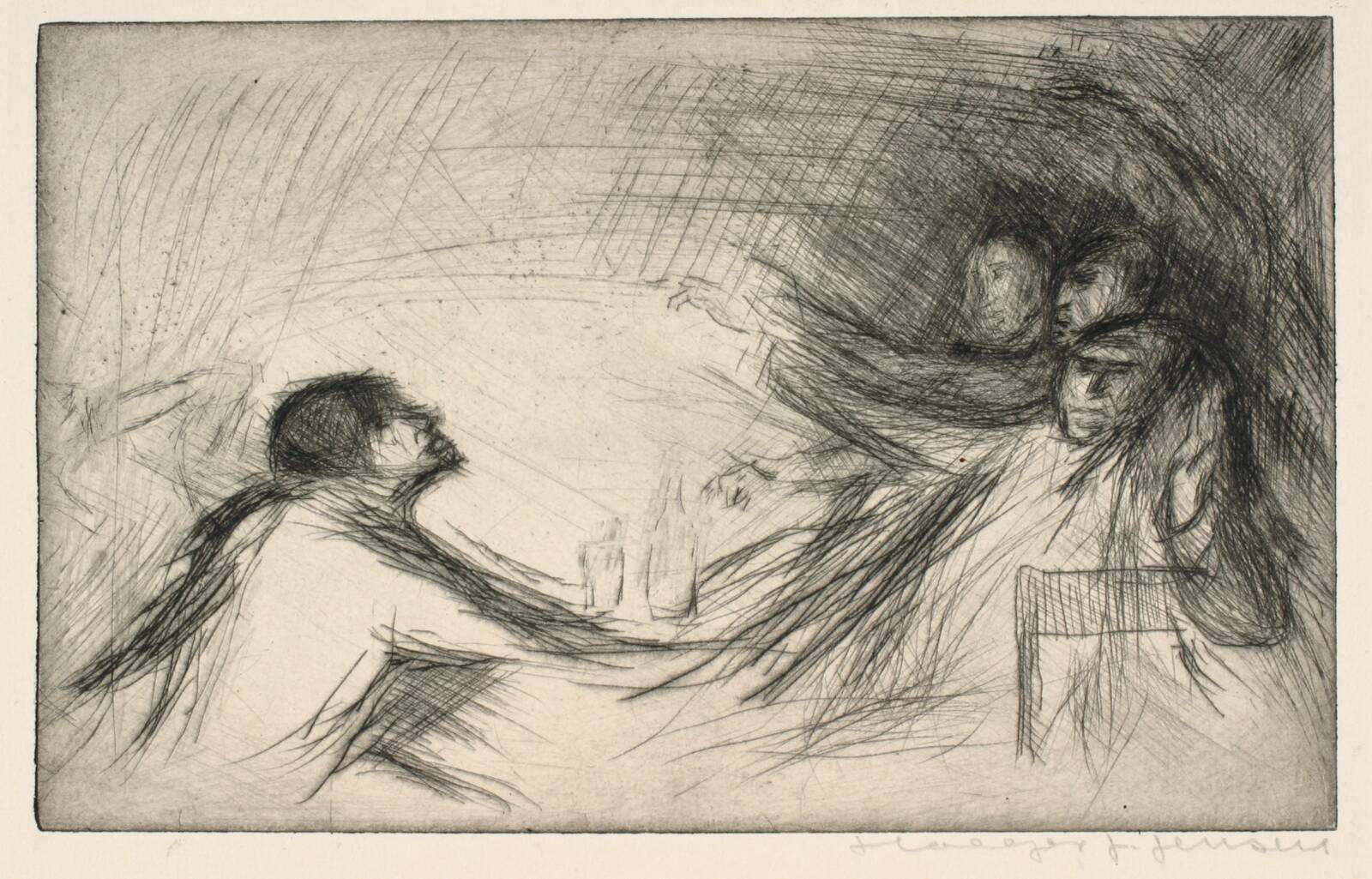 På café, Holger J. Jensen, 1920-1929