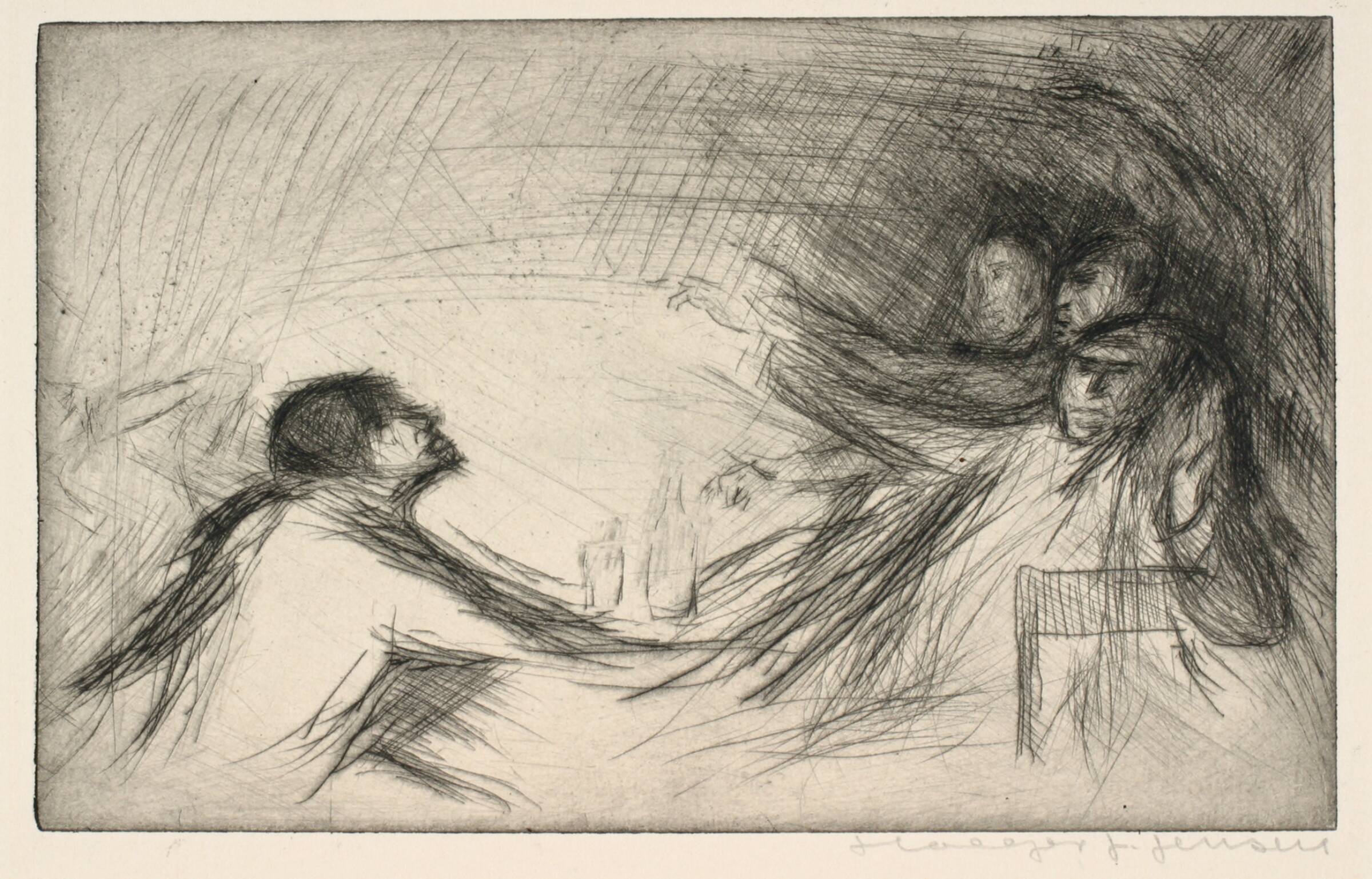 På café, Holger J. Jensen, 1920-1929