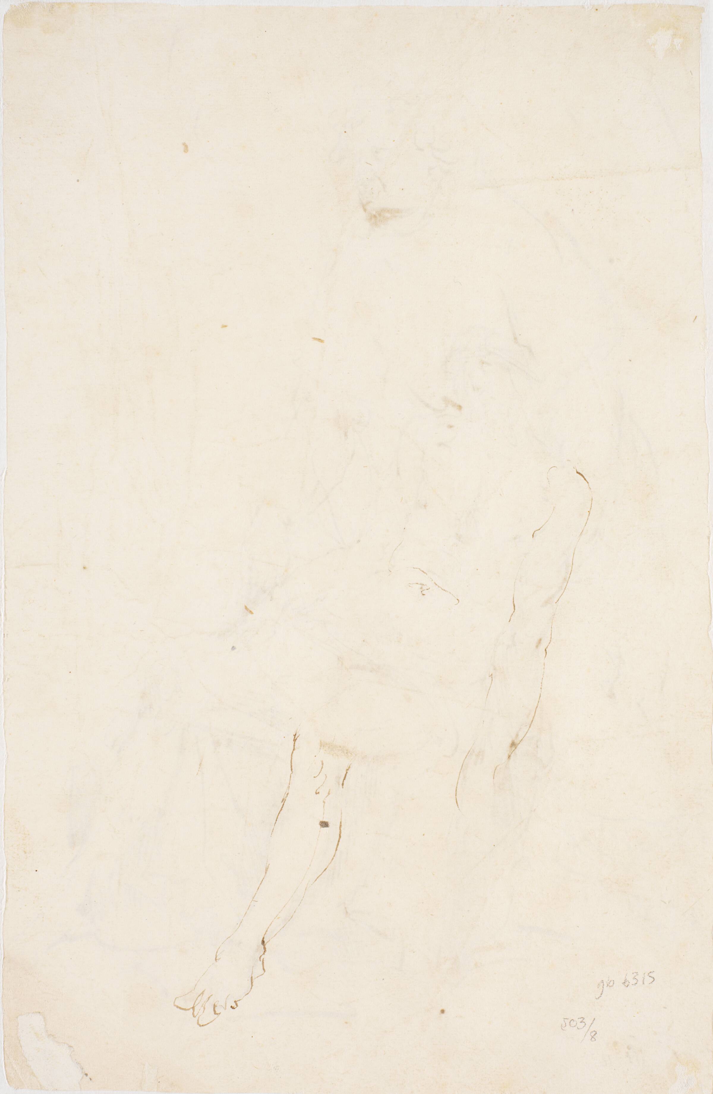 Kalke af Kristi højre arm og ben (gennem papiret), Frantz Clein, 1582-1658