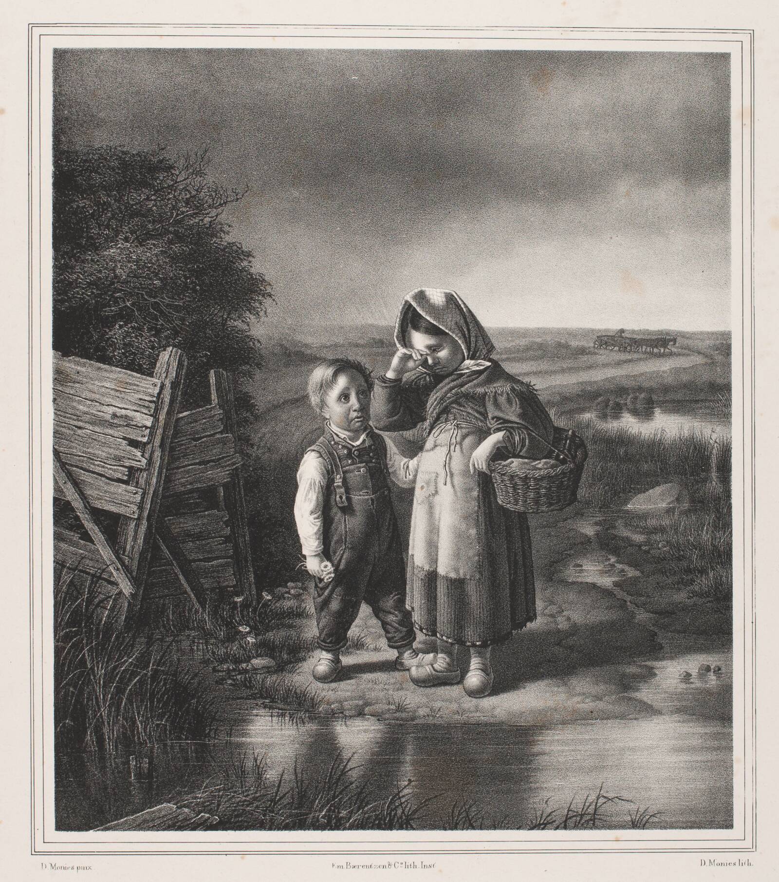 To grædende børn, David Monies, 1838