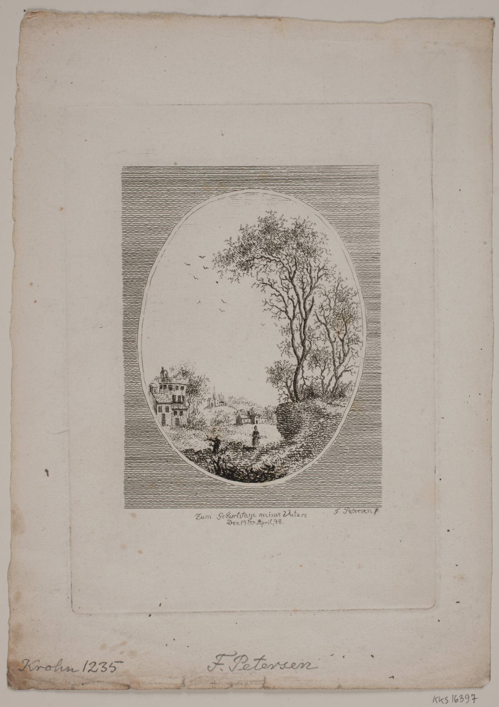 Landskab, F. Petersen, 1798