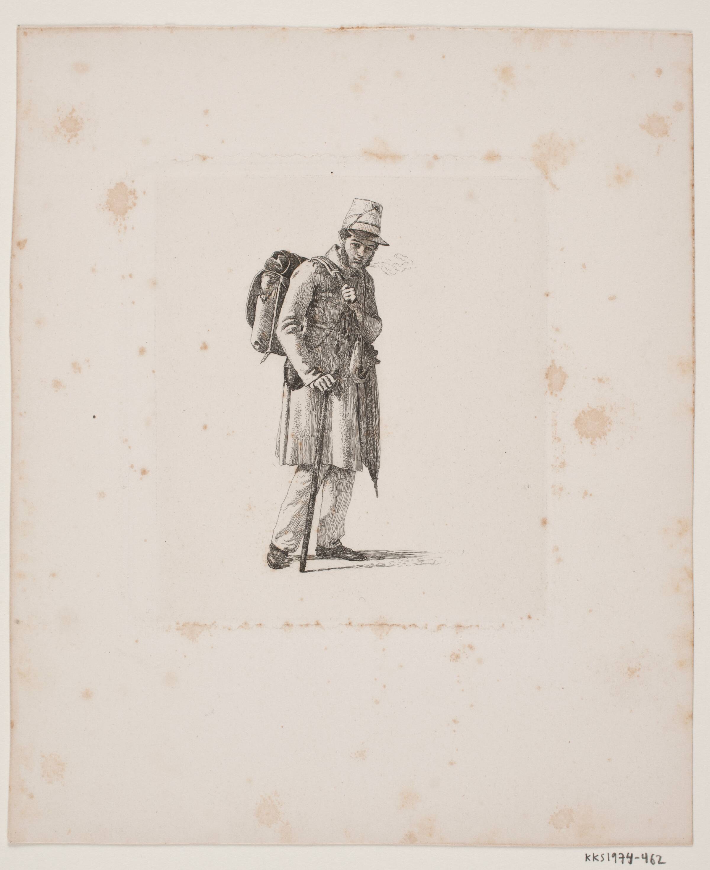 Medaillør Krohn på vandring, Constantin Hansen, 1835