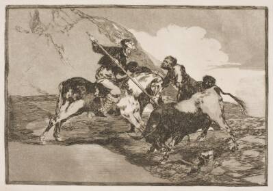 Den måde, hvorpå de gamle spaniere til hest jagede tyre på sletten.