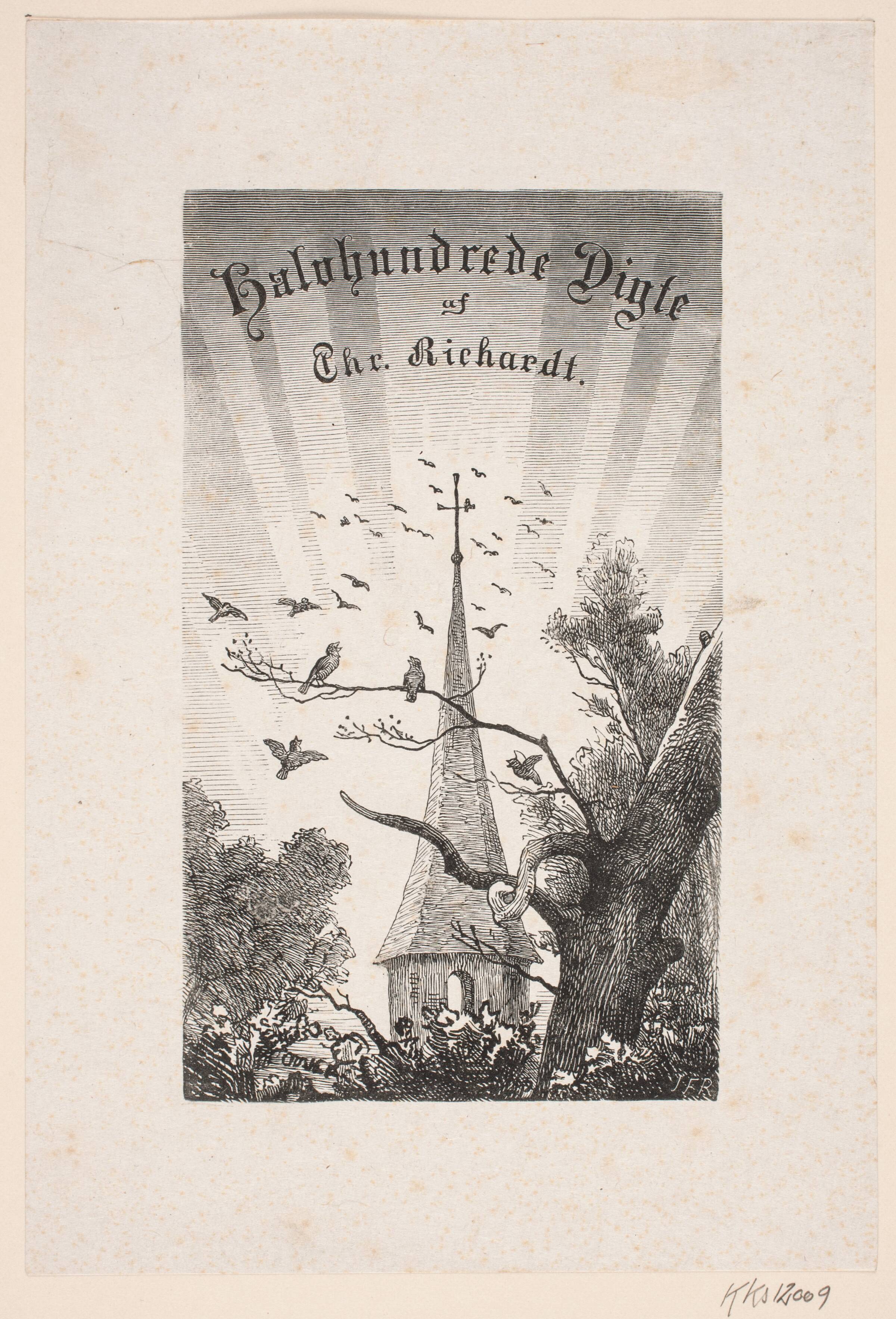 Titelblad til Christian Richardt "Halvhundrede digte", Johan Frederik Rosenstand, 1828-1887