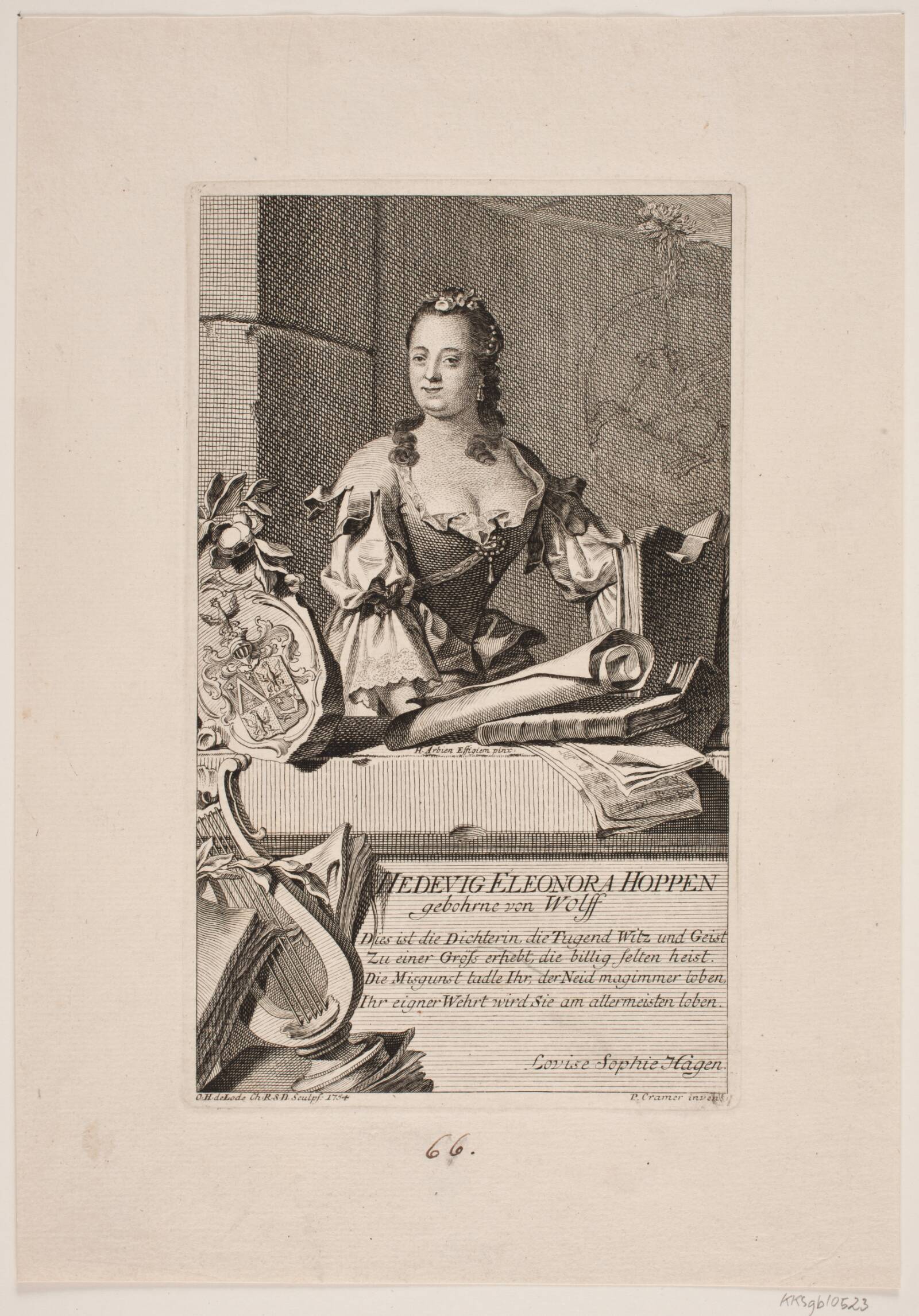 Hedvig Eleonora Hoppe, Odvardt Helmoldt de Lode, 1754