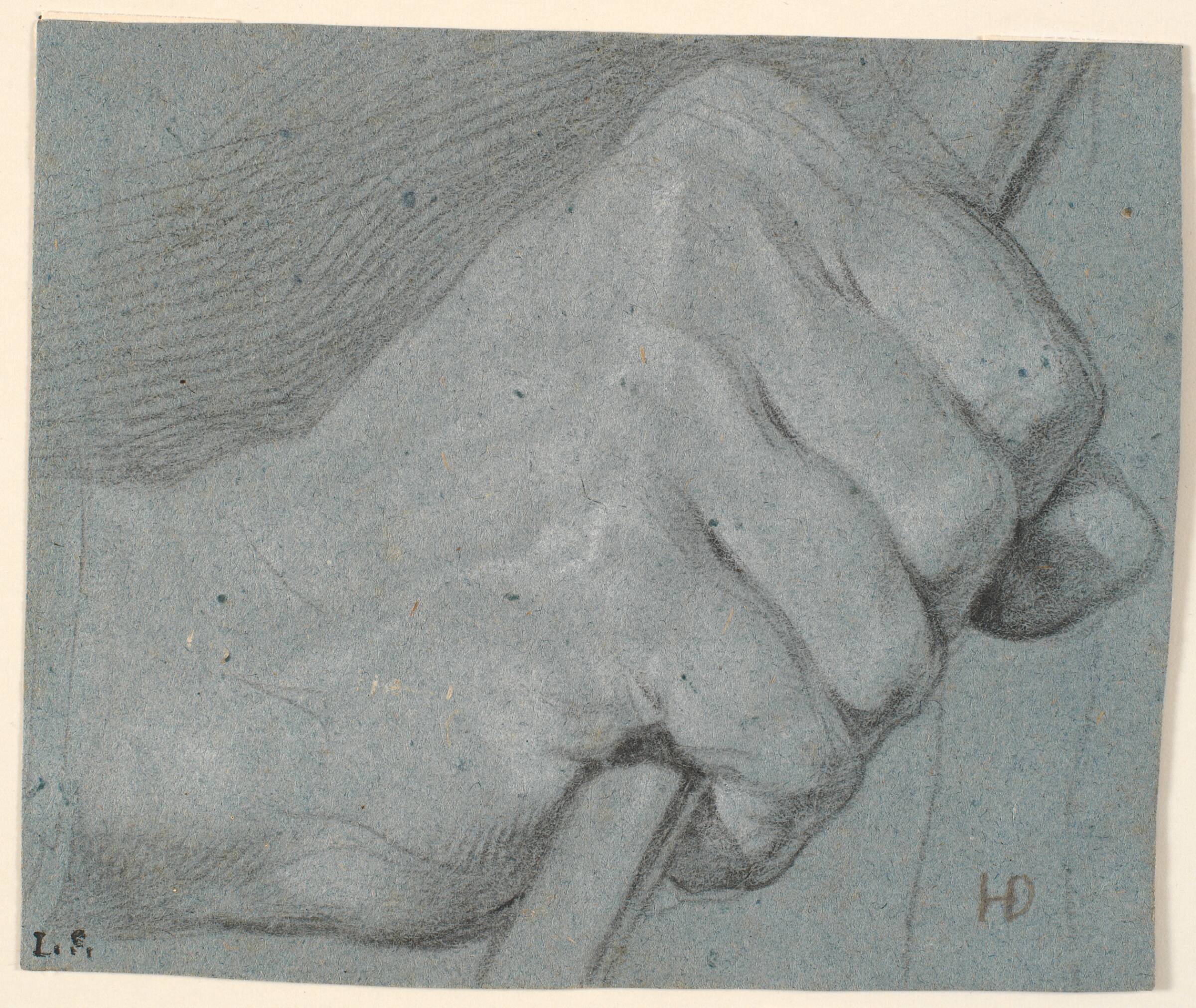 Studie af hånd, knyttet om en stok, Heinrich Dittmers, 1625-1677