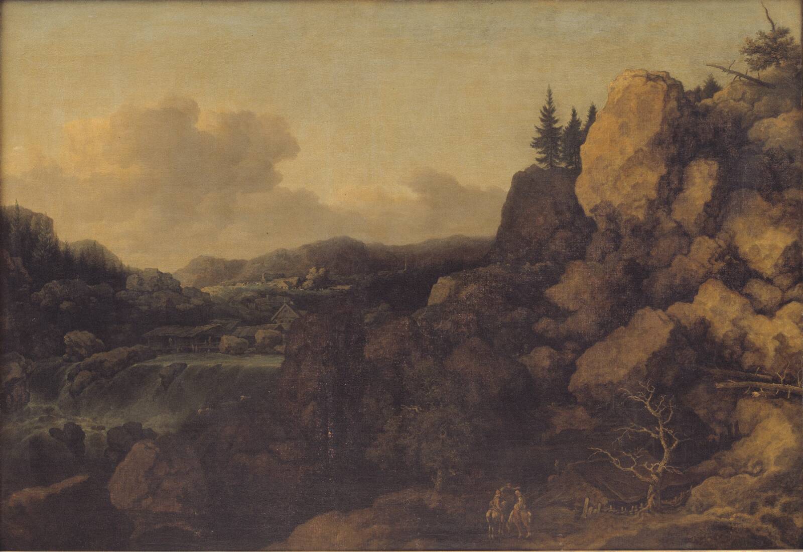 Mountain Landscape with a Couple of Horsemen in the Foreground, by Allaert van Everdingen, 1647-1648