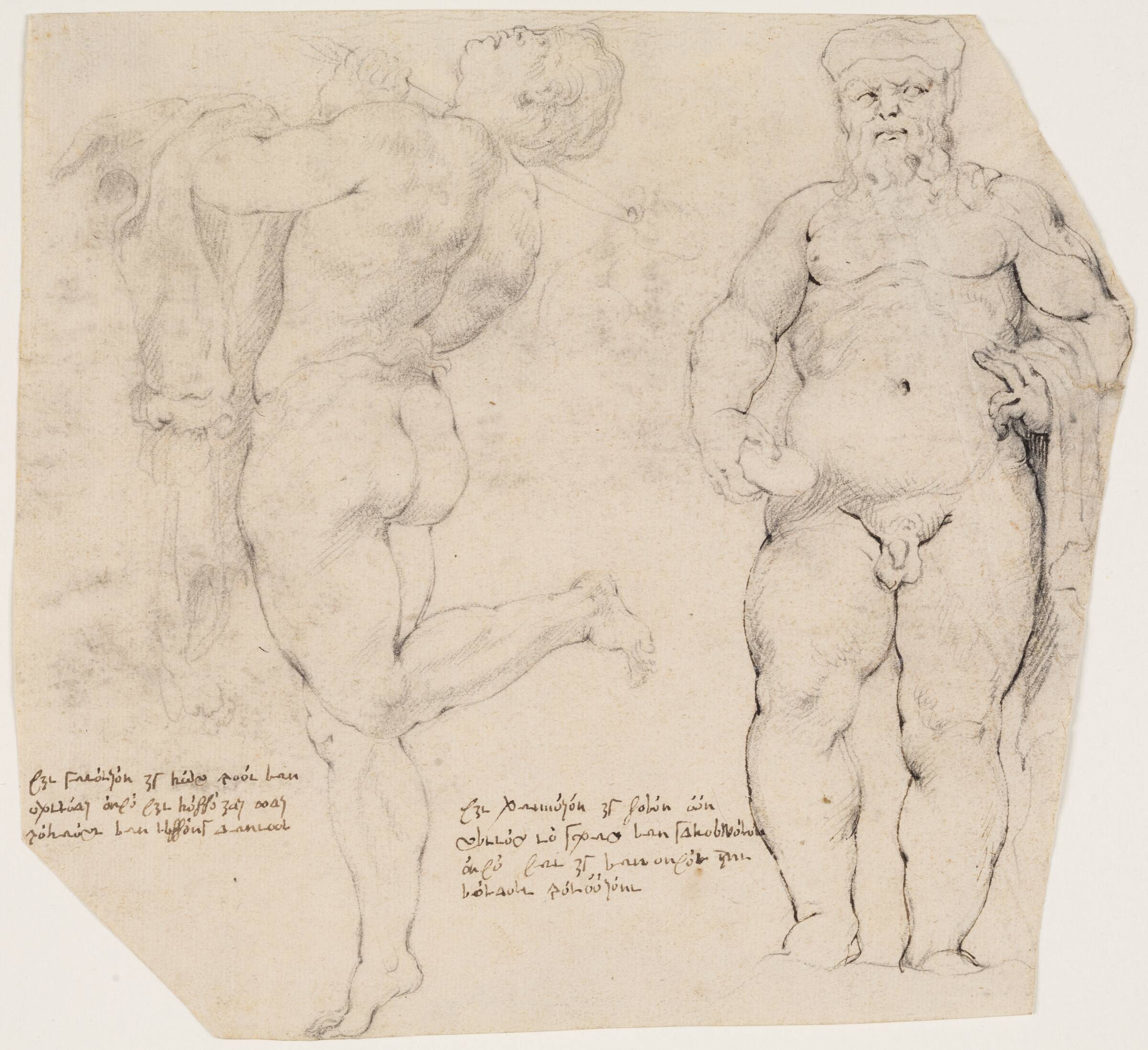 Dansende satyr og stående Silen, Willem Panneels, 1628-1630