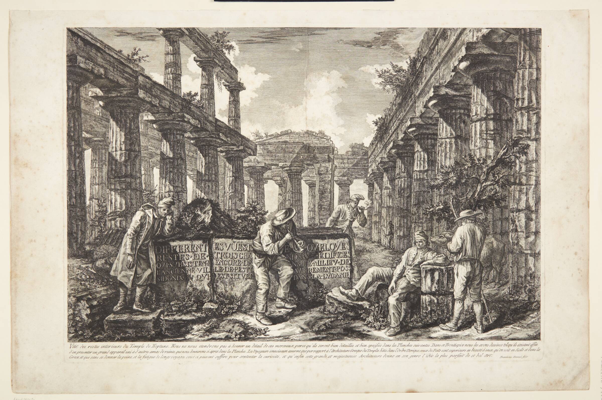 Ruinerne af Neptuntemplets indre [...], Francesco Piranesi, 1778