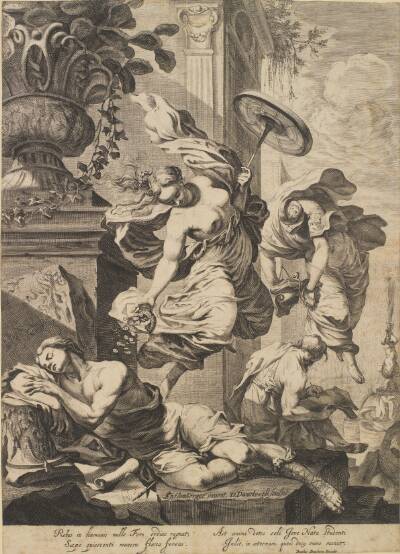 Allegori med Fortuna og en sovende kunstner