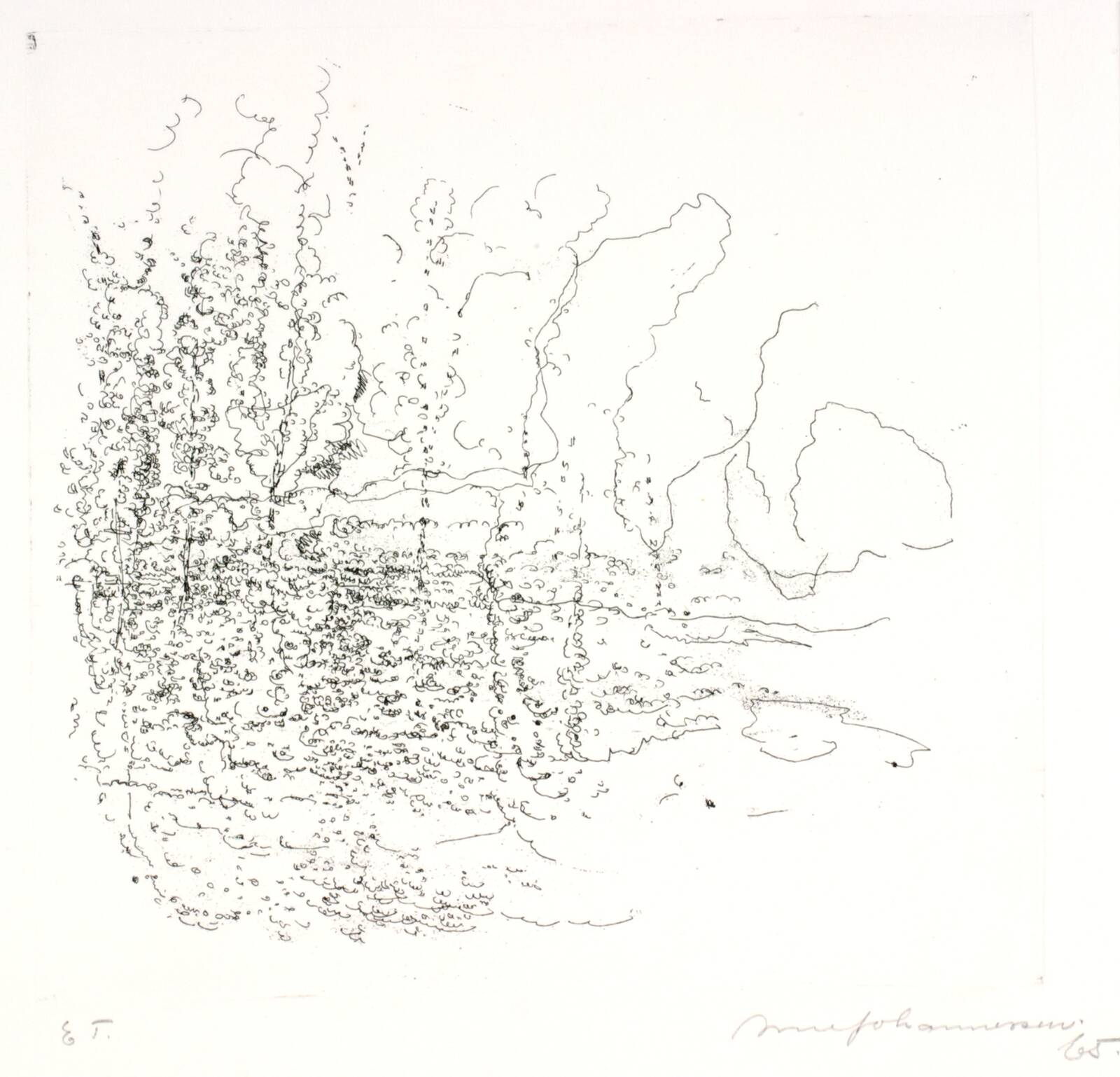 Ved floden Loring, sol, Arne Johannessen, 1965