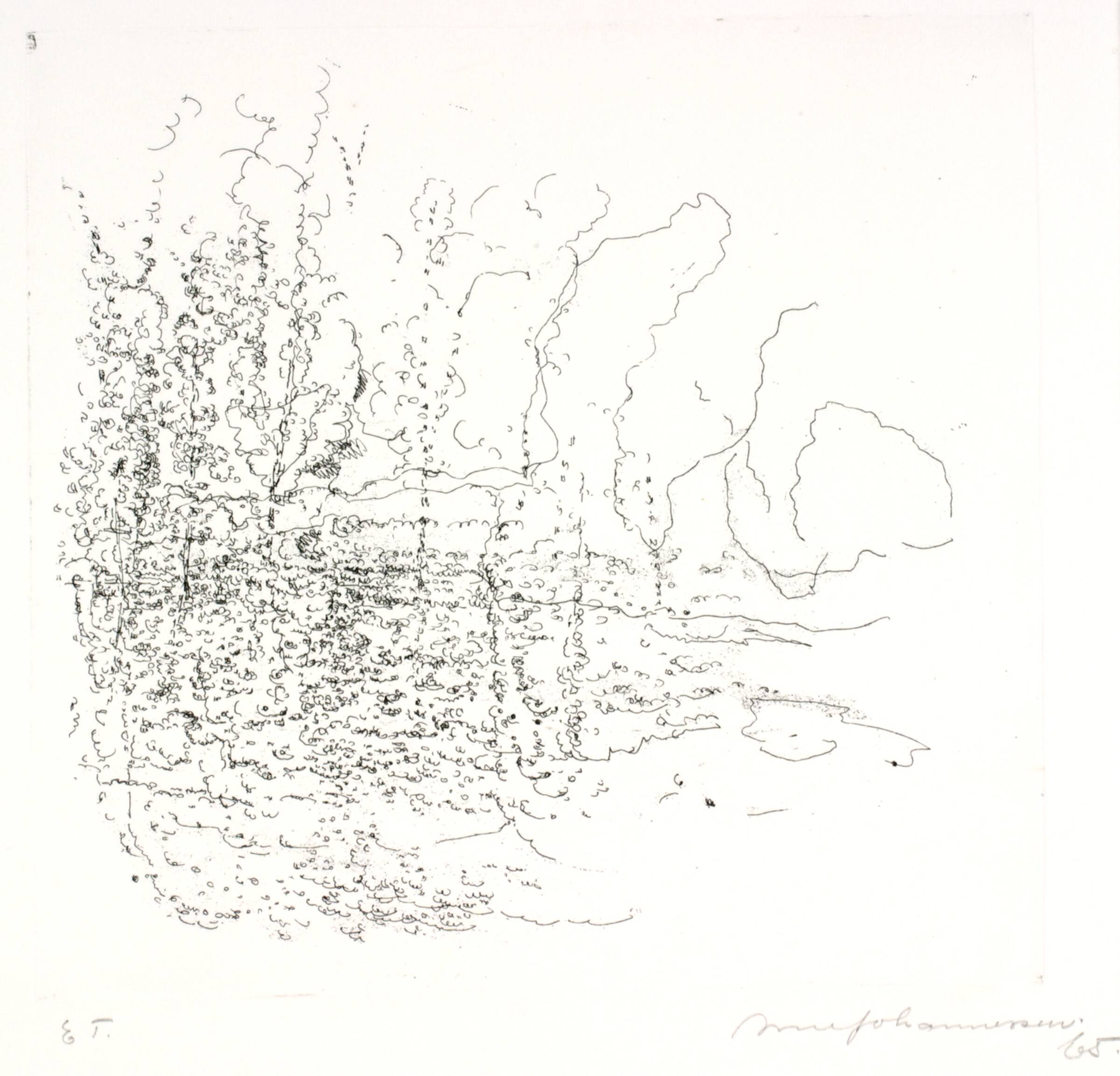 Ved floden Loring, sol, Arne Johannessen, 1965