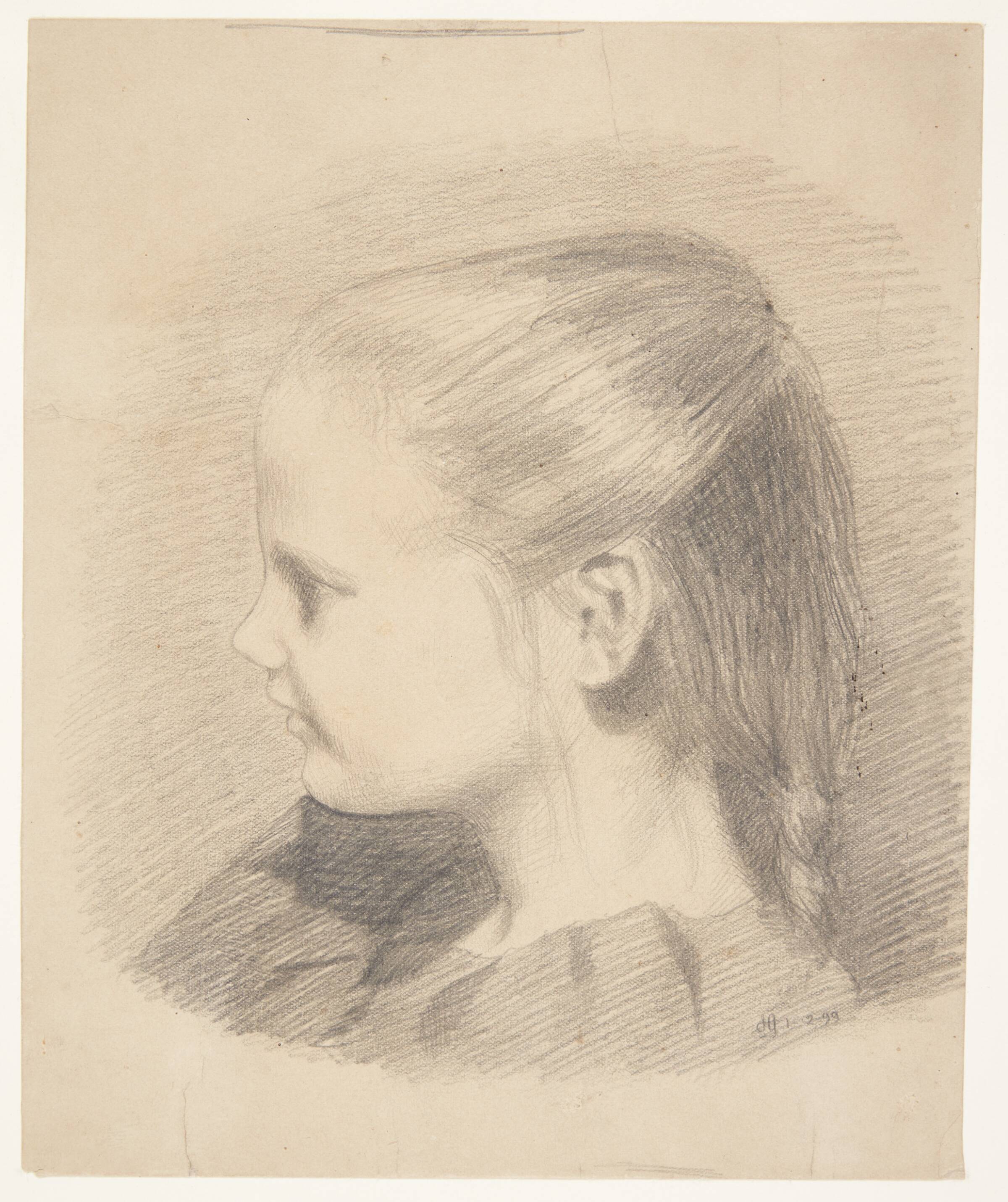 Portræt af Else Aagesen som barn; senere gift Plaun, Харальд Гирсинг, 1899