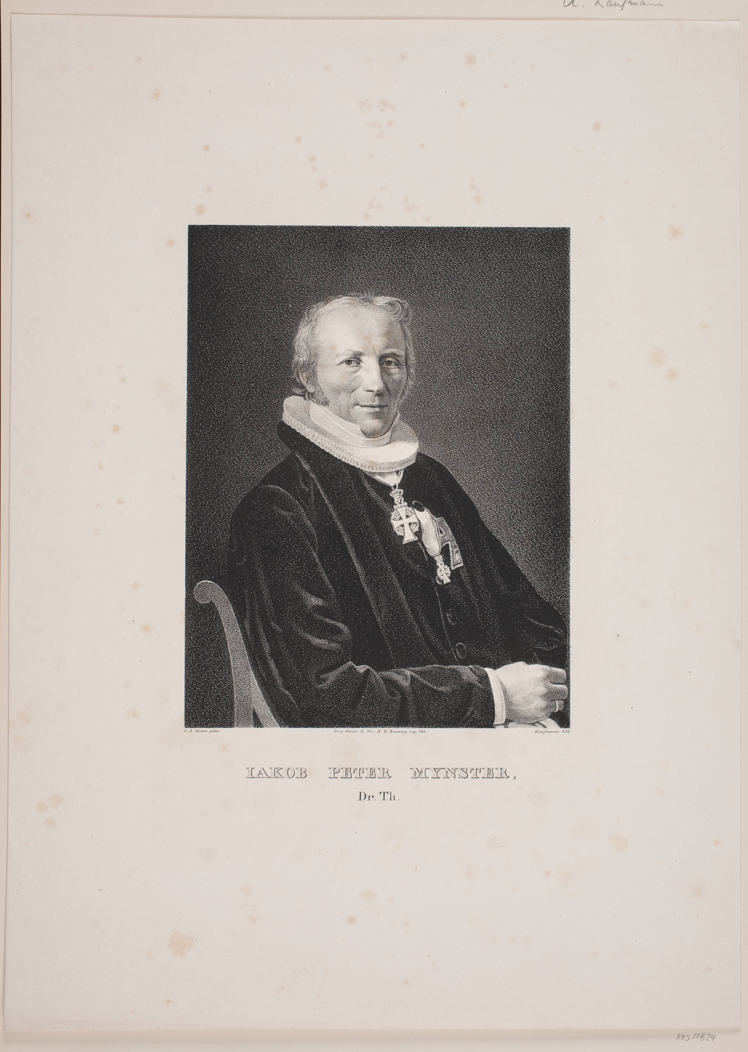 Jakob Peter Mynster, Asmus Kaufmann, 1833