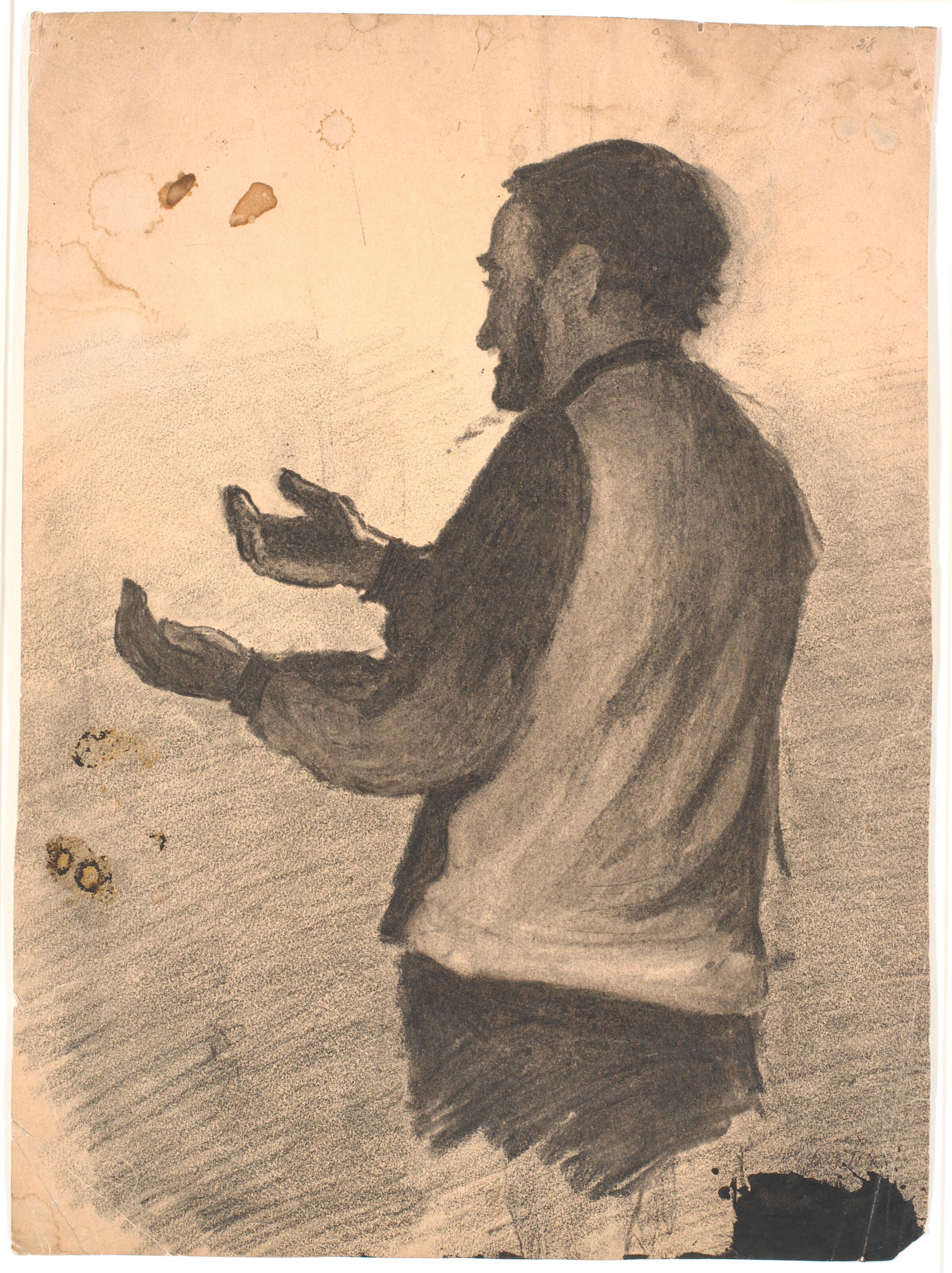 Stående mand der klapper i hænderne, Hans Smidth, 1894