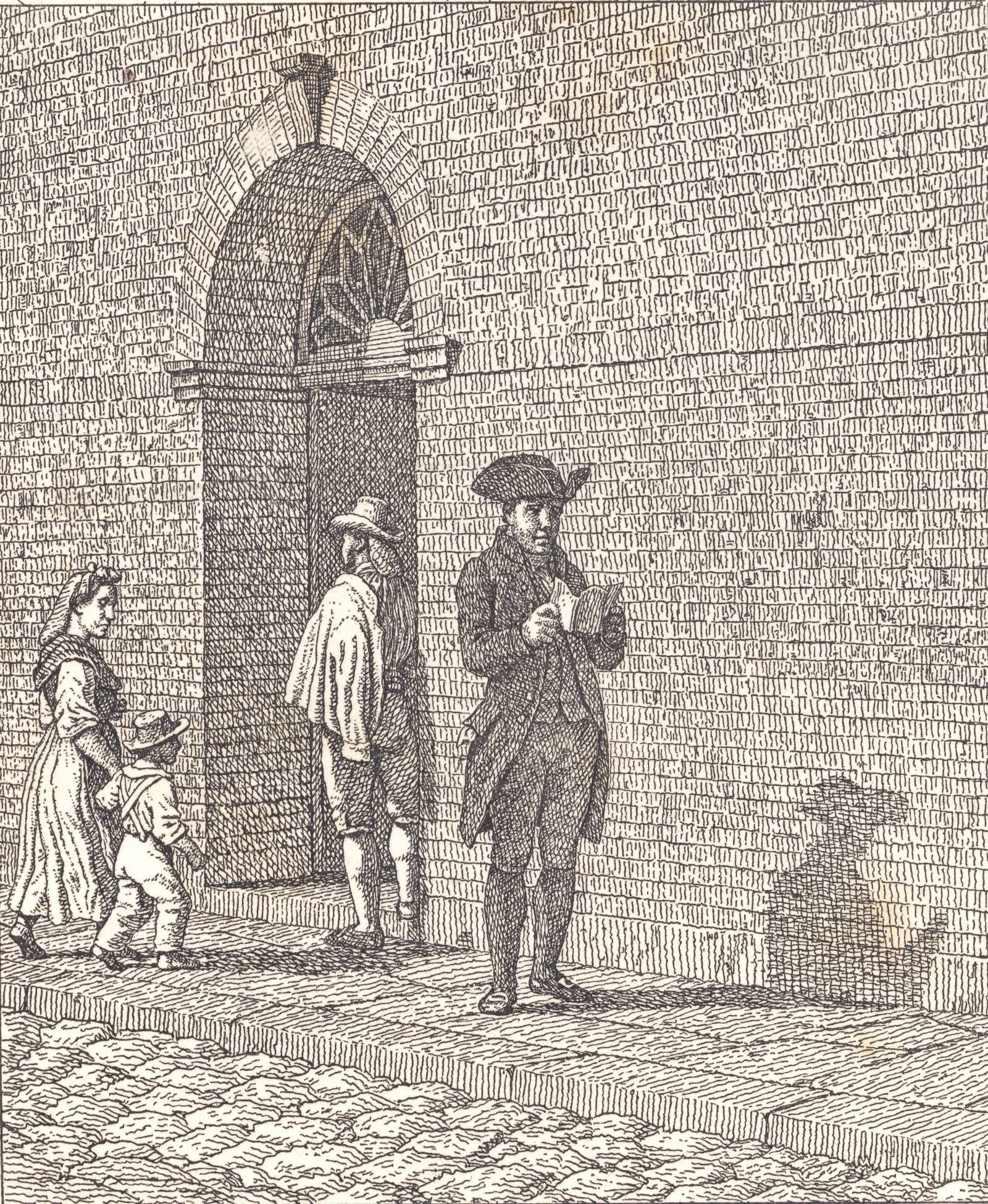 Foran en kirkedør, C.W. Eckersberg, 1838-1840