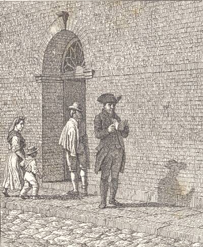 Foran en kirkedør