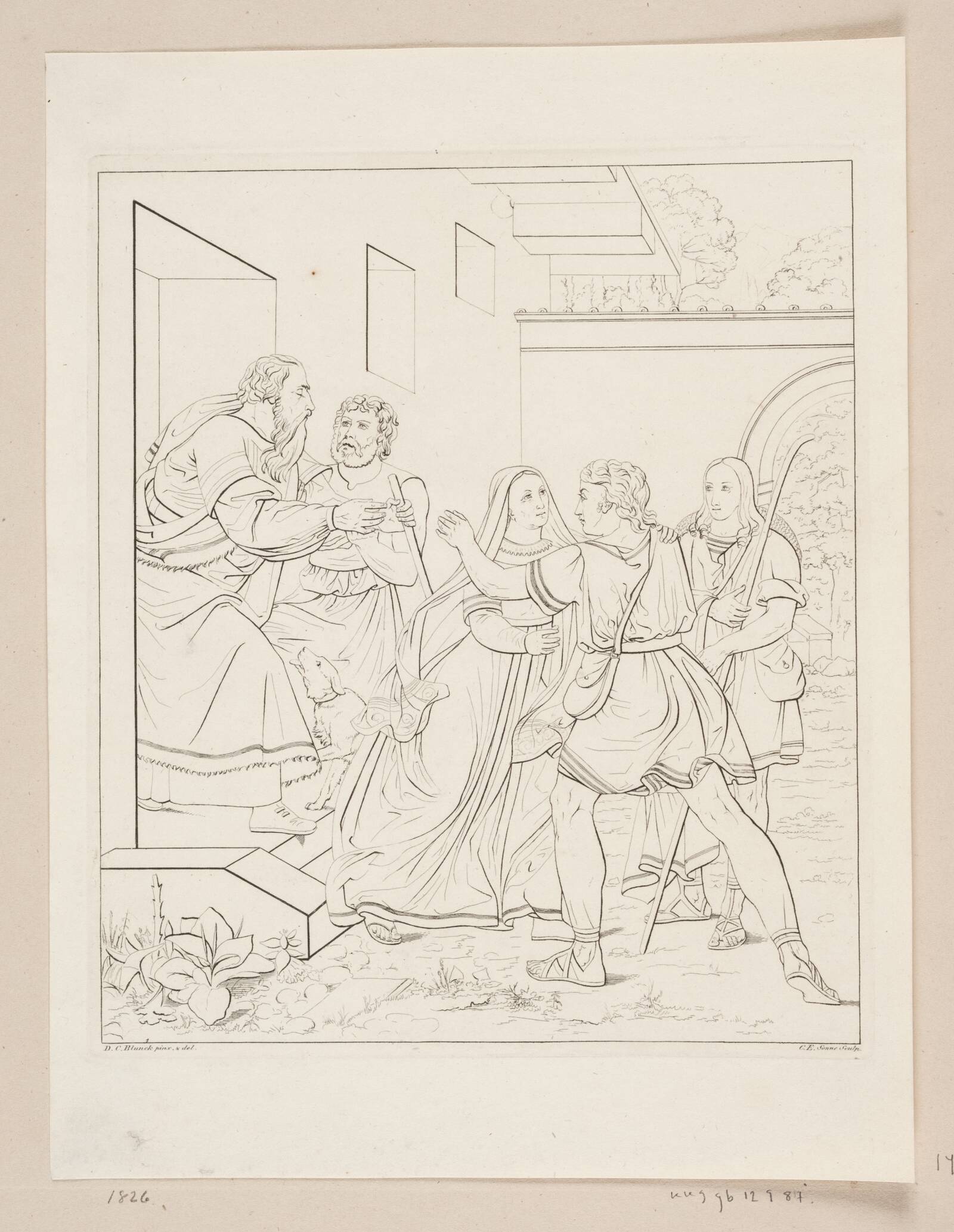 Scene af Tobias` Historie, Edvard Sonne, 1826