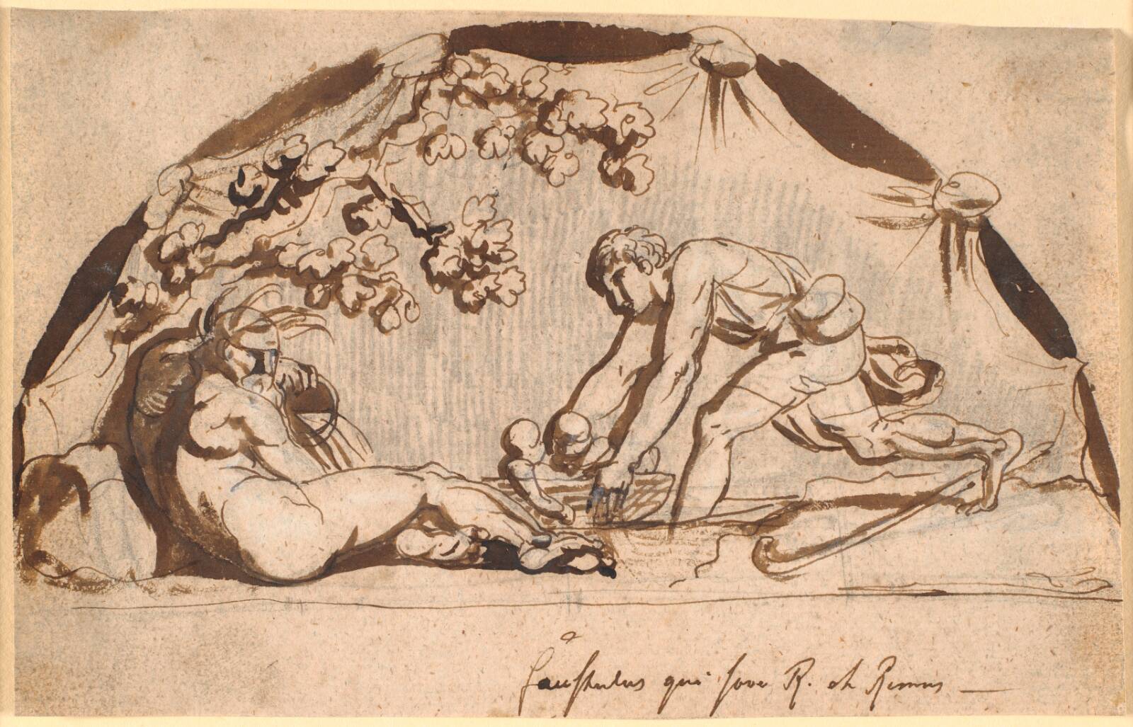 Hyrden Faustulus finder Romulus og Remus, Nicolai Abildgaard, 1743-1809