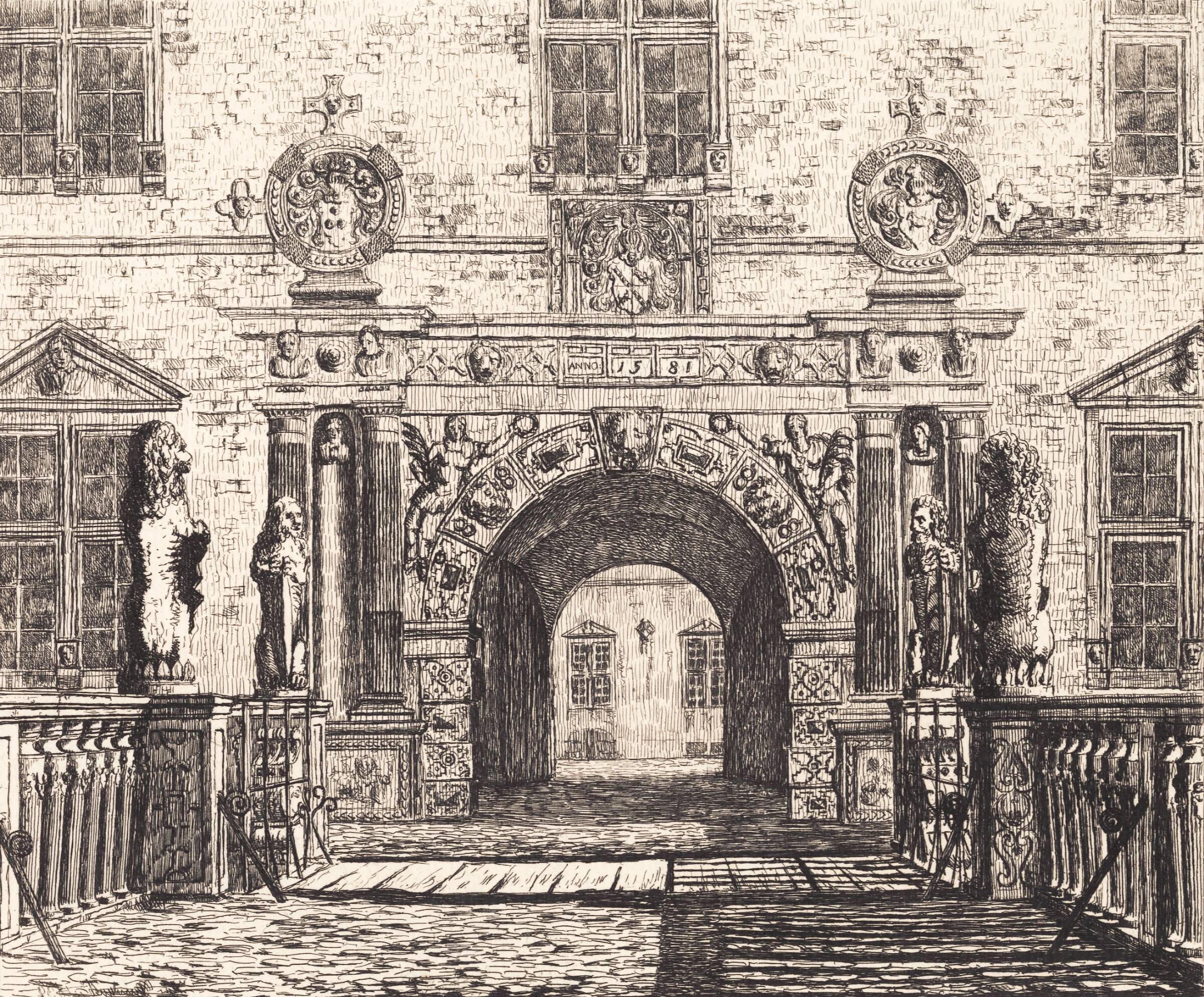 Indkørselsporten på Vallø, Thorald Læssøe, 1839