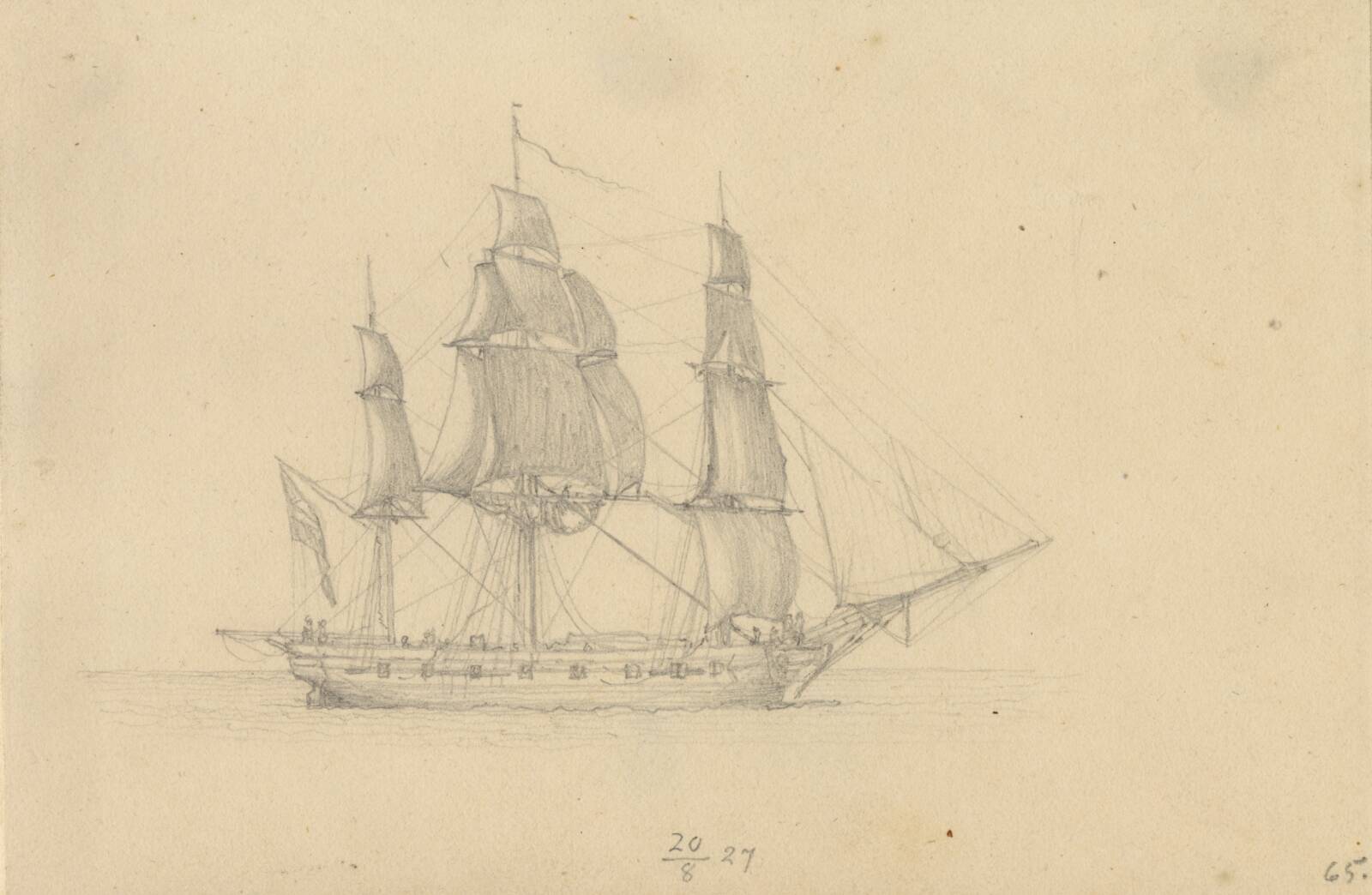 En korvet., C.W. Eckersberg, 1827