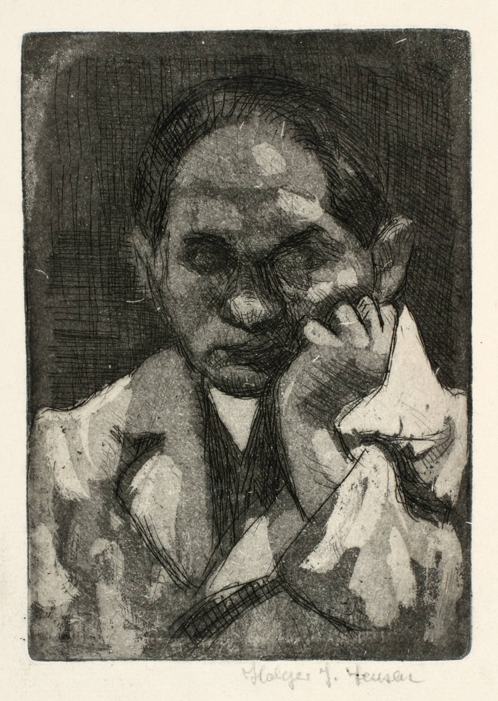 Selvportræt, Holger J. Jensen, 1940-1944
