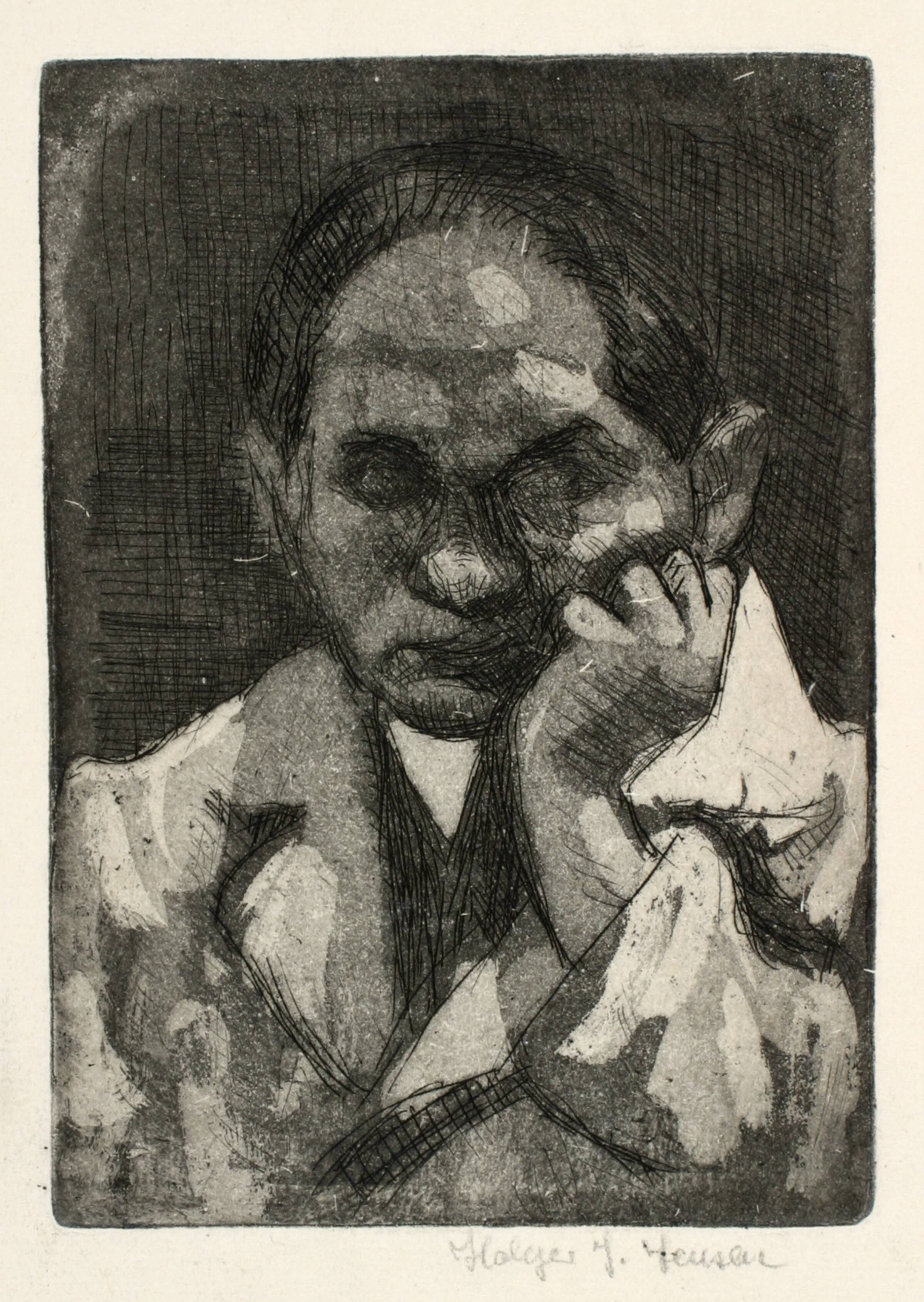 Selvportræt, Holger J. Jensen, 1940-1944
