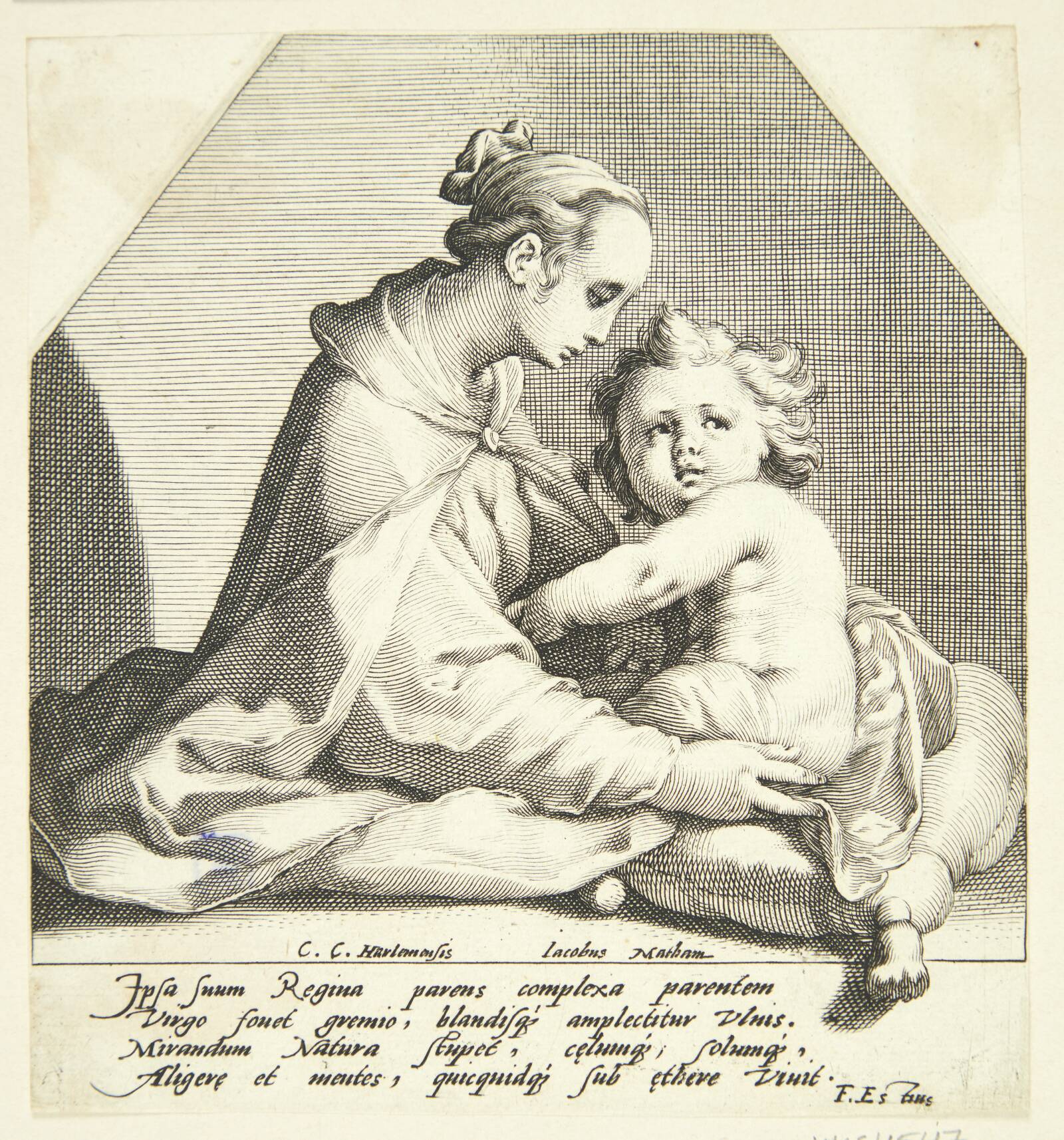 Jomfru Maria med barnet, Jacob Matham, 1588-1591