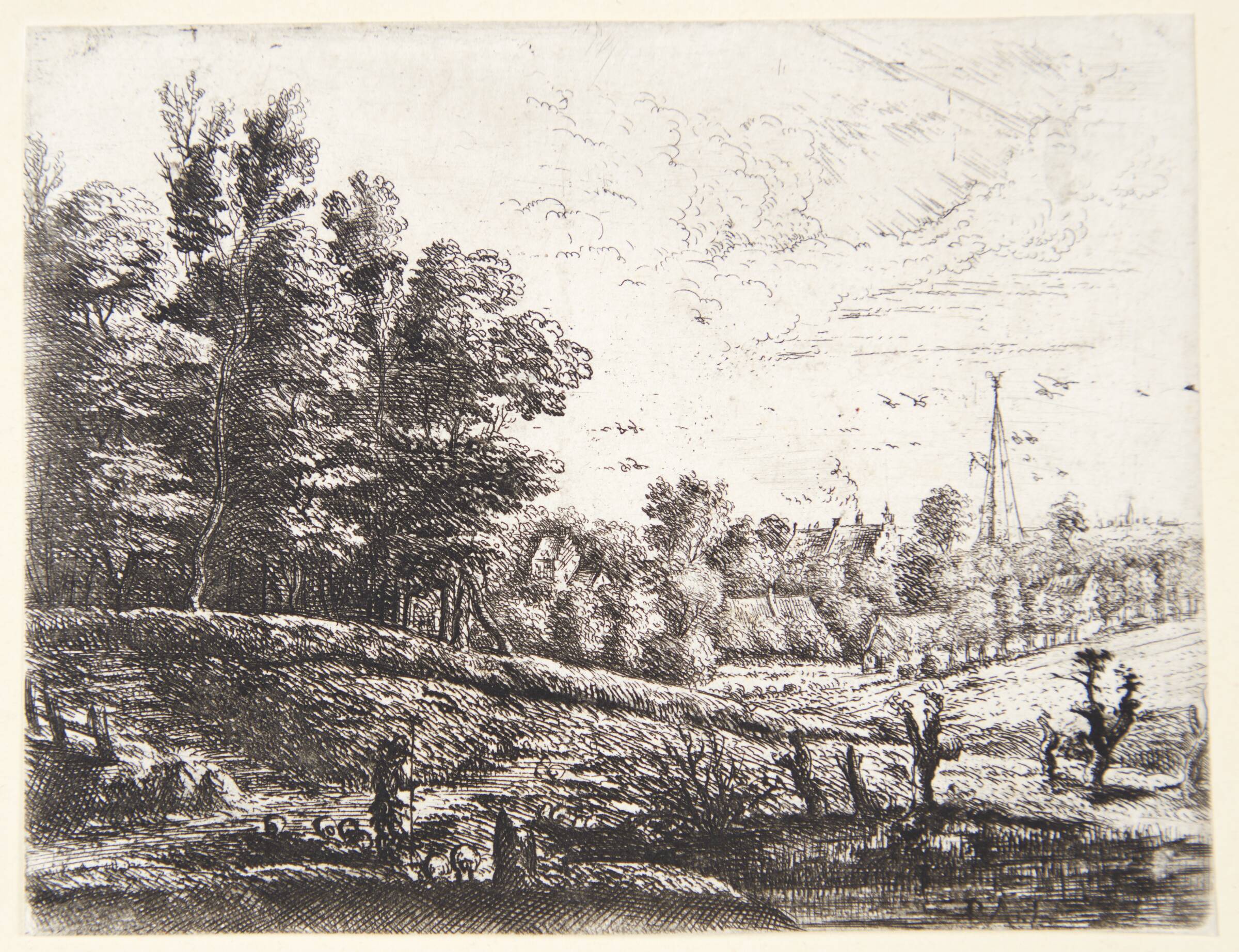 Landskab med en hyrde, Philips Augustijn Immenraet, 1627-1679