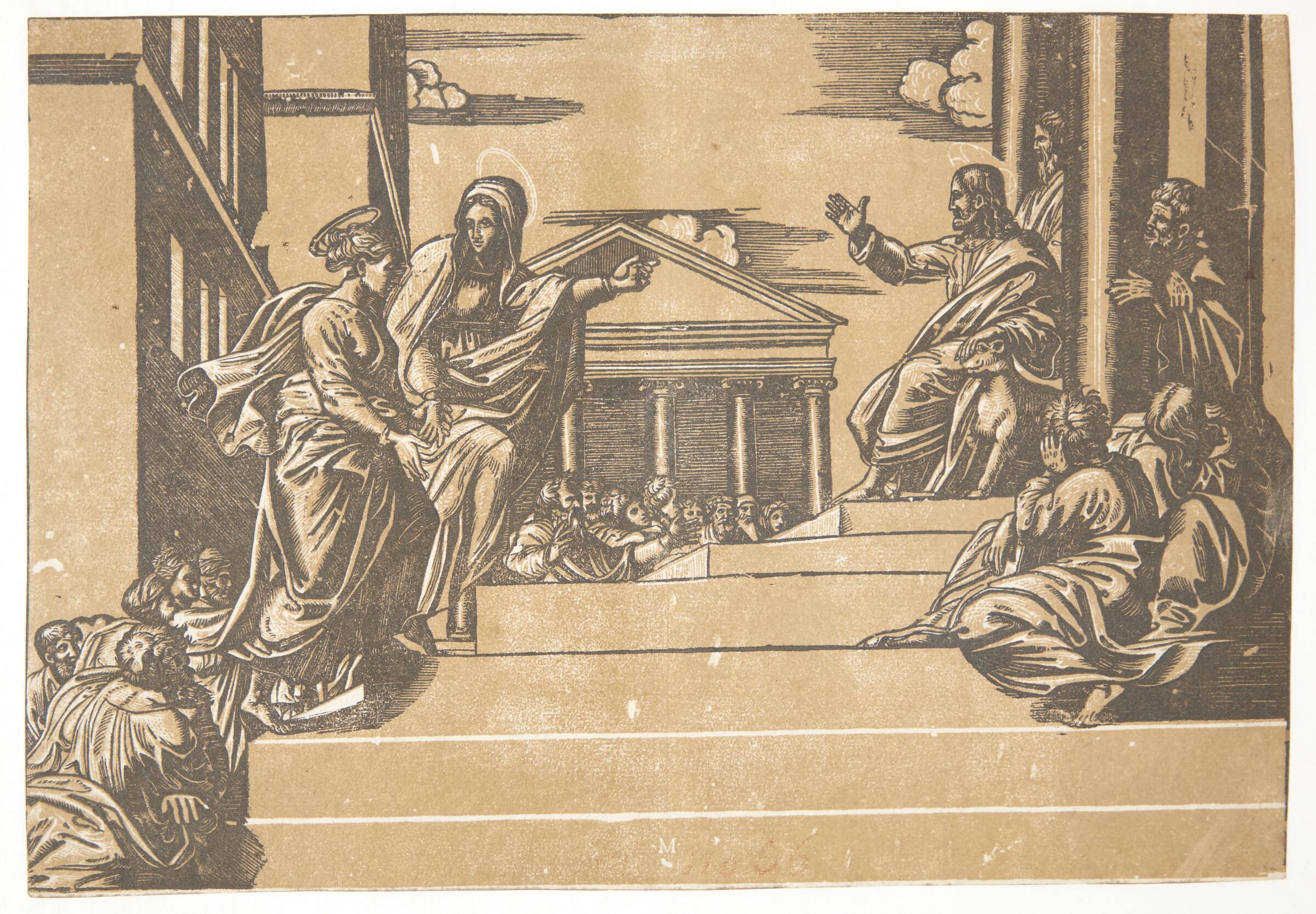 Den hellige Martha og Maria Magdalene på vej til templet, Georg Matheus, 1550-1572