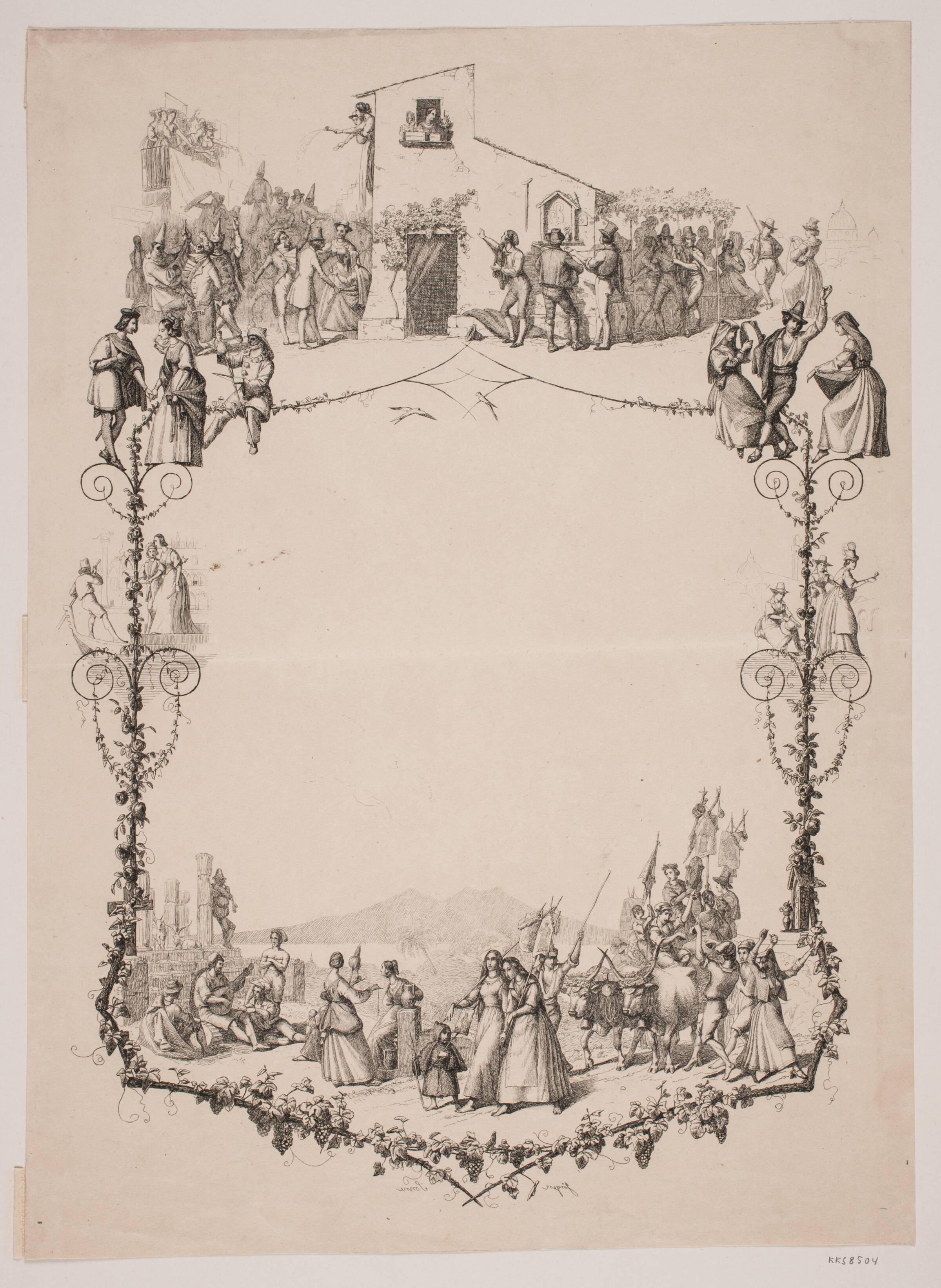 Titelblad til Rungs italienske folkesange, Jørgen V. Sonne, 1841