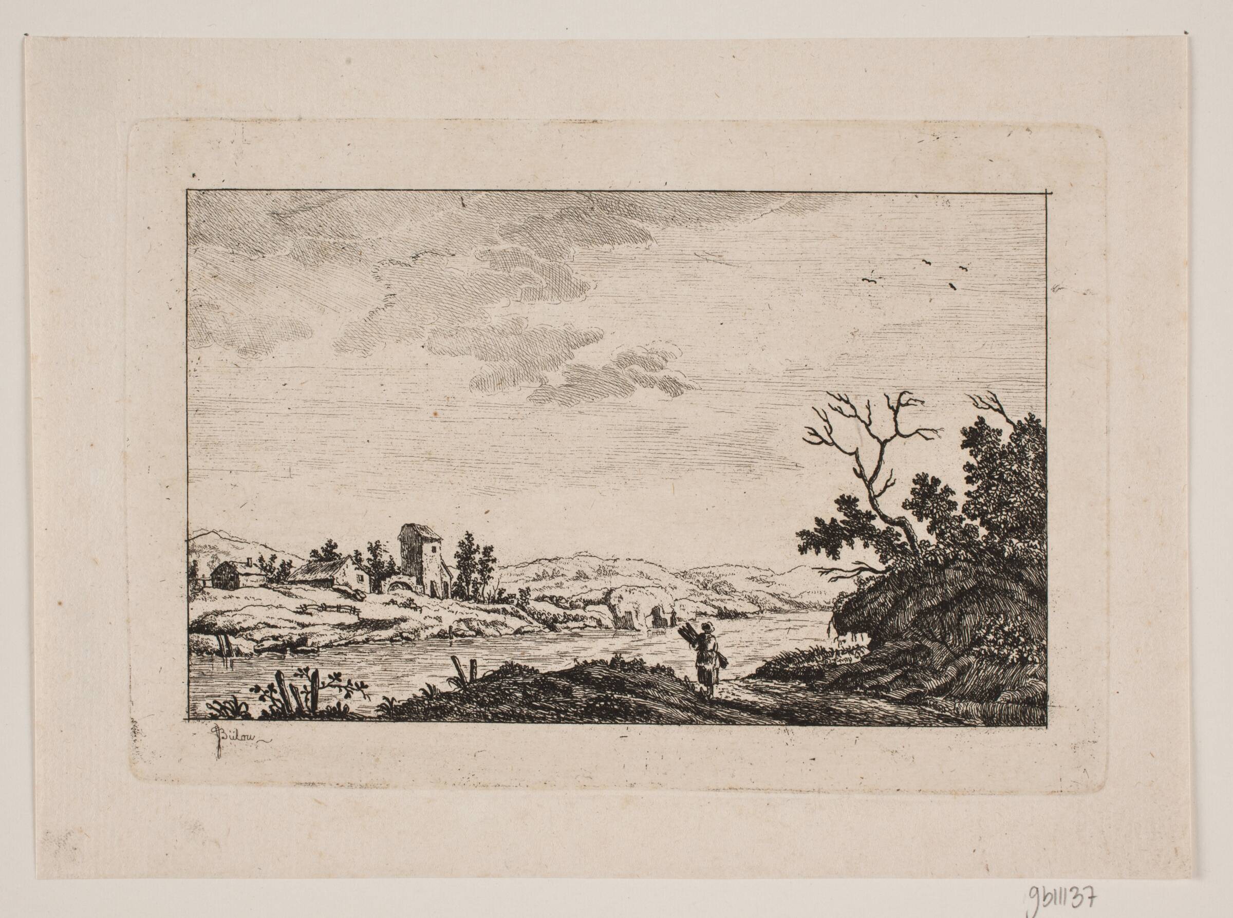 Landskab med flod, Johan Bülow, 1751-1828