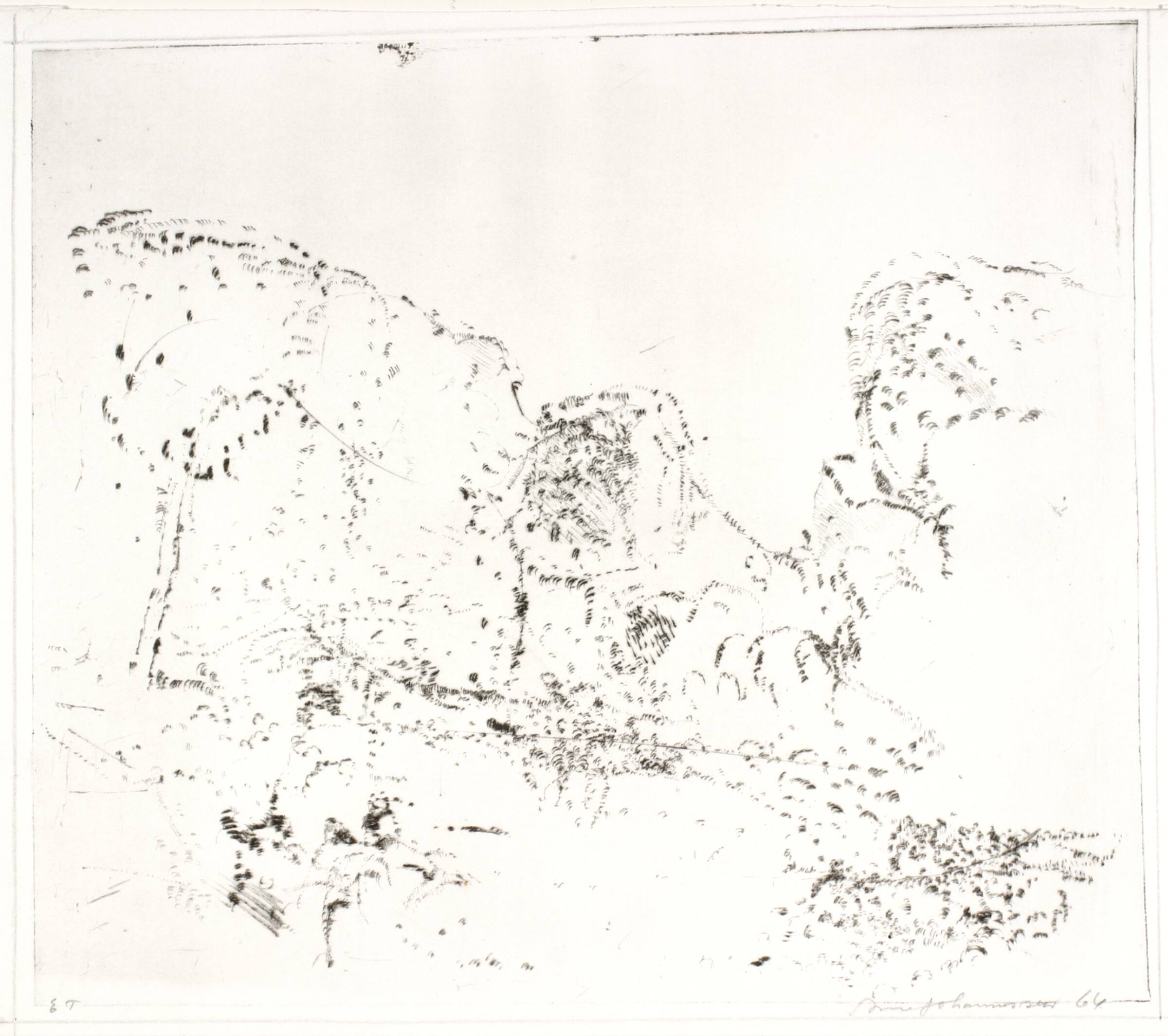Landskab efter Poussin, Arne Johannessen, 1964