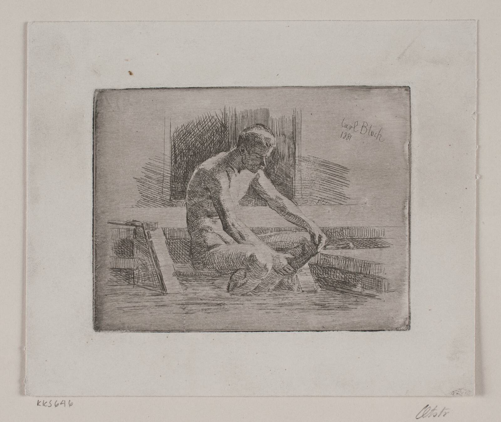 Lille badende mand, Carl Bloch, 1881