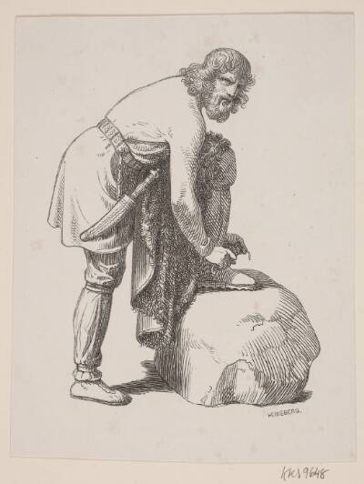 Vidar. Illustration til Fabricius' Danmarks historie 1, 143.